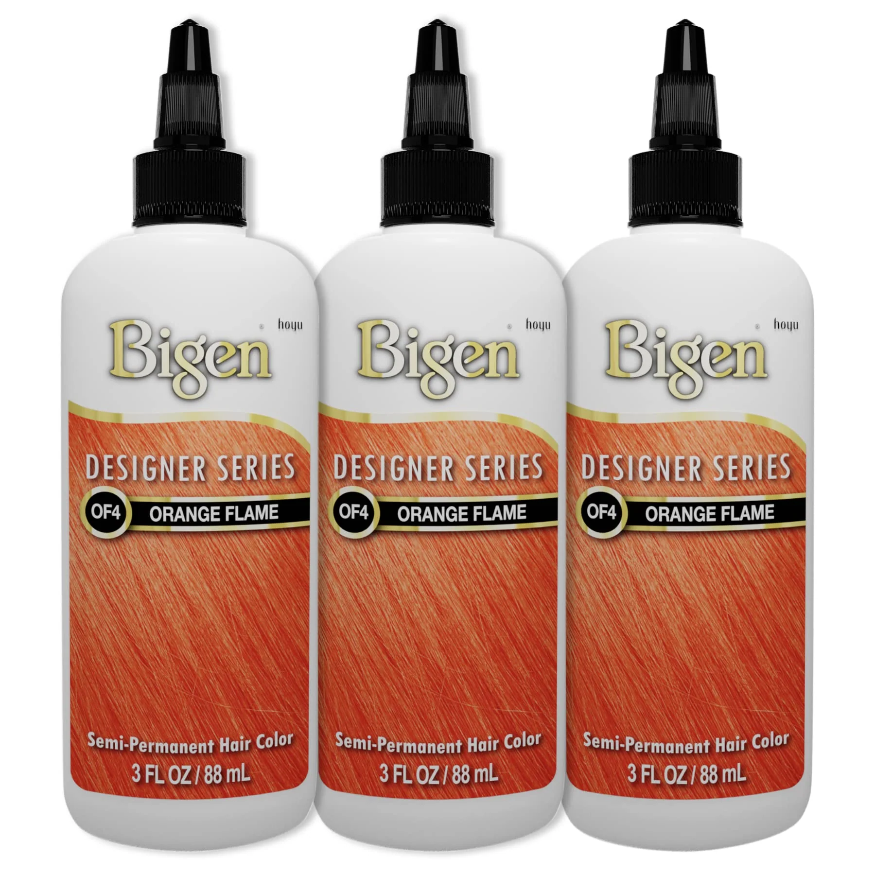 Carefully Designed Bigen OF4 Orange Flame Designer Series Semi-Permanent Hair Color pack of 3 Original