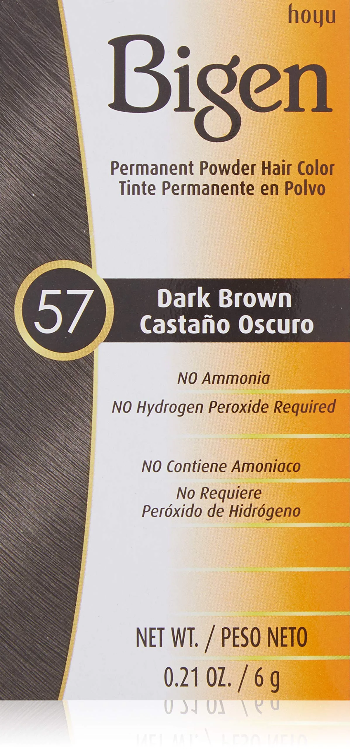 Secure Bigen Powder Hair Color 57 Dark Brown 0.21oz 2 Pack Certified