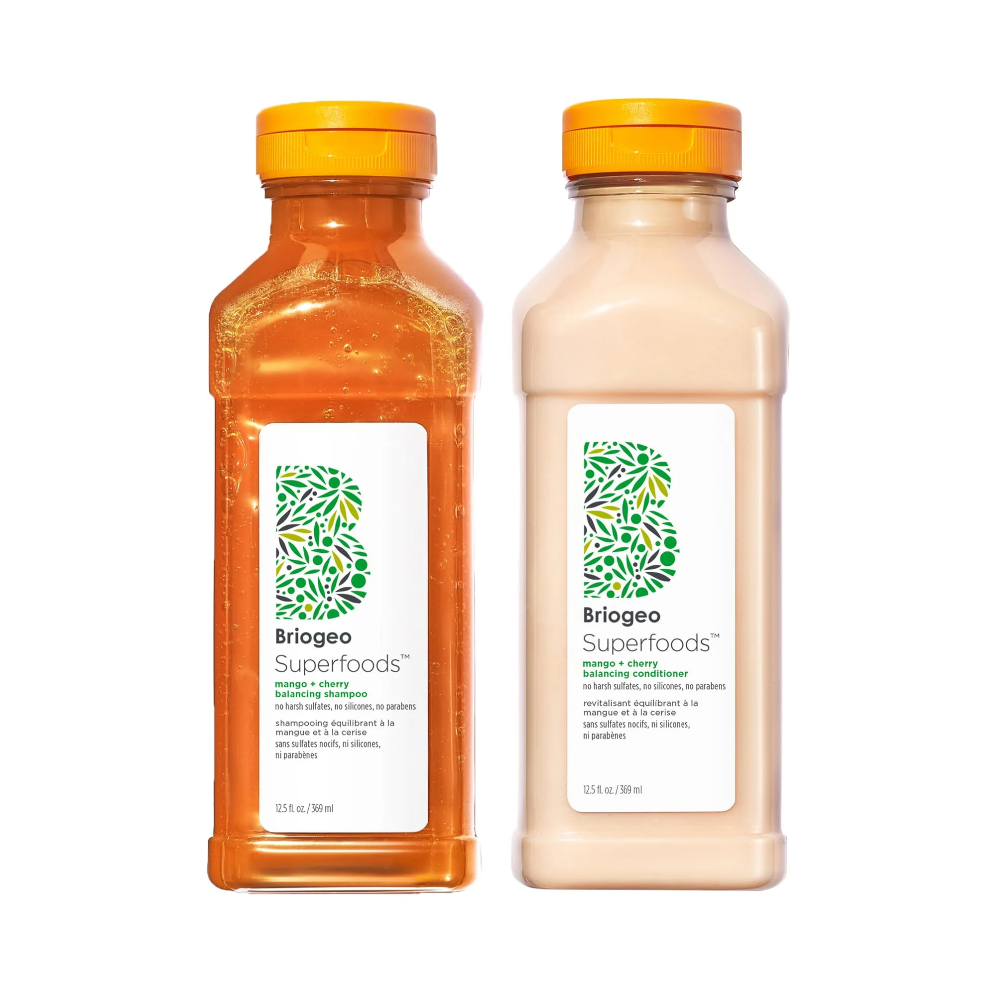 Effective Briogeo Superfoods Mango Cherry Hair Pack for Oily Hair Balancing Shampoo Conditioner Duo Gentle Cleanse Lightweight Hydration Vegan Expertly Made