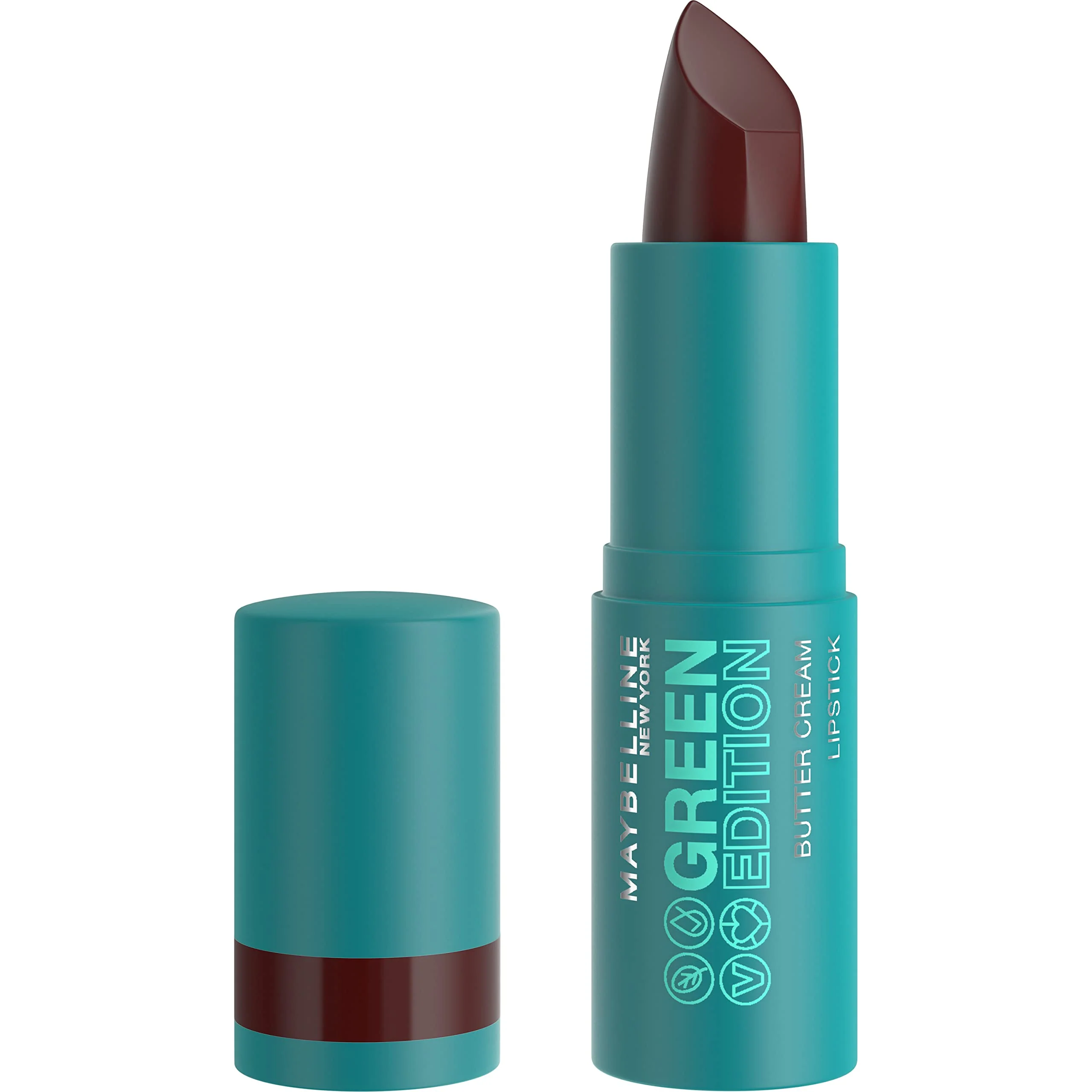 Refined Maybelline Green Edition Butter Cream High-Pigment Bullet Lipstick Forest Plum Brown 0.12 oz Elegant