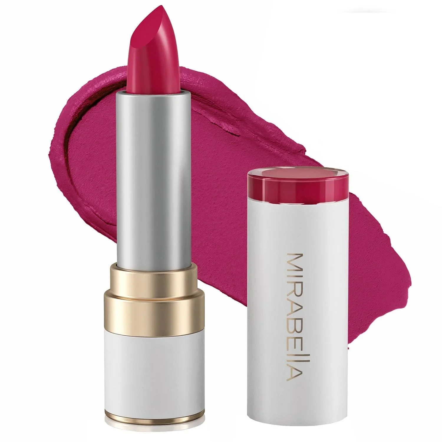 Expertly Made Mirabella - Sealed with Kiss Full-Coverage Moisturizing Lipstick Richly Pigmented Creamy Lip Makeup Hydrating Mineral-Based Lip Color with Optimized