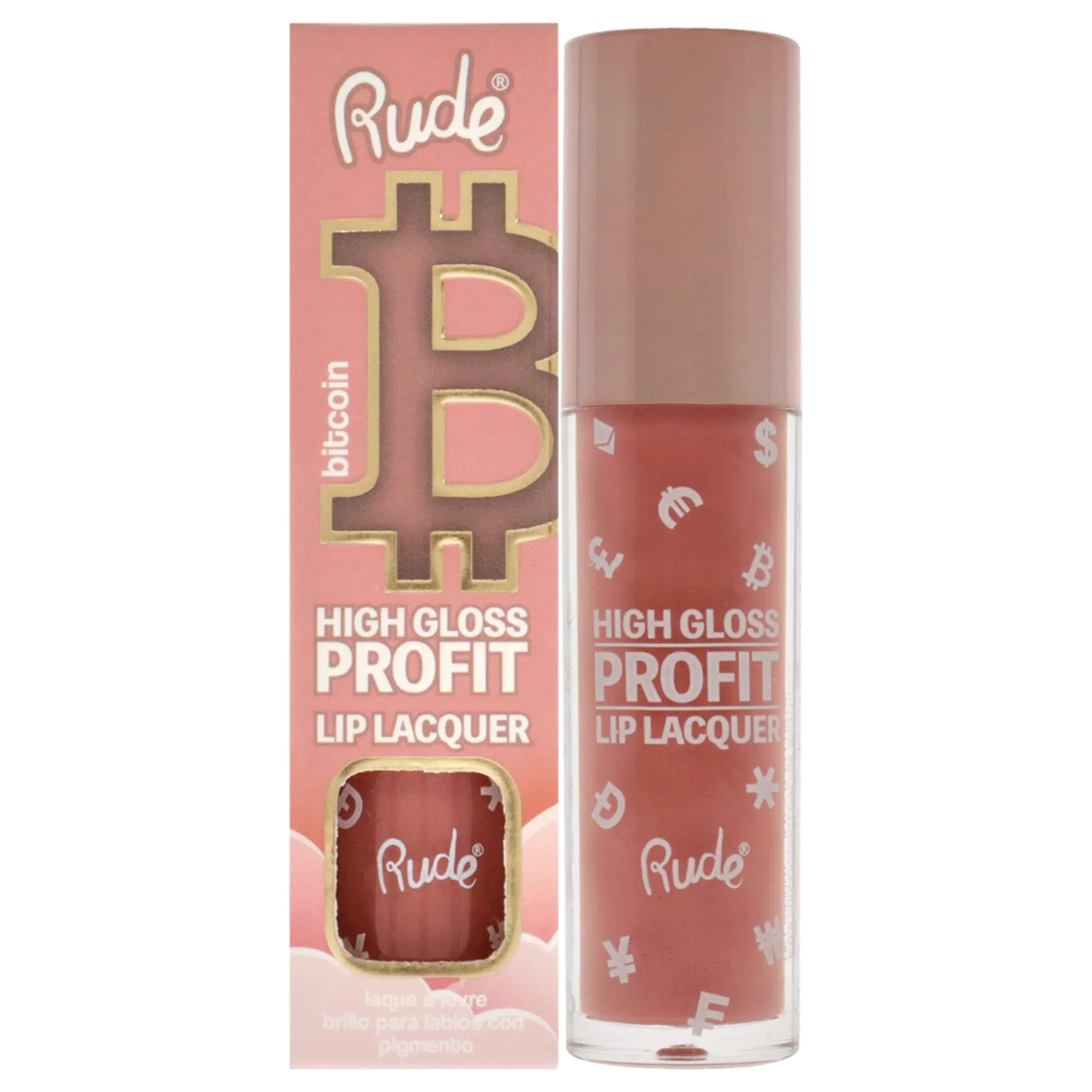 High-Grade Rude Cosmetics High Gloss Profit Lip Lacquer - Bitcoin Lip Gloss Women 0.141 oz Consistent