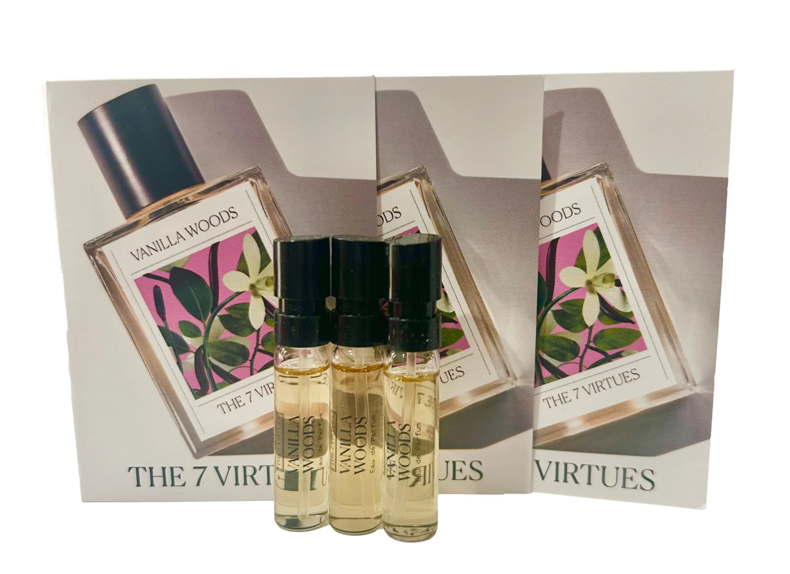 Fast The 7 virtues VANILLA WOODS Sample Perfume Women Pour Femme EDP Spray 1.7 ml oz - set of 3 0492 Modern