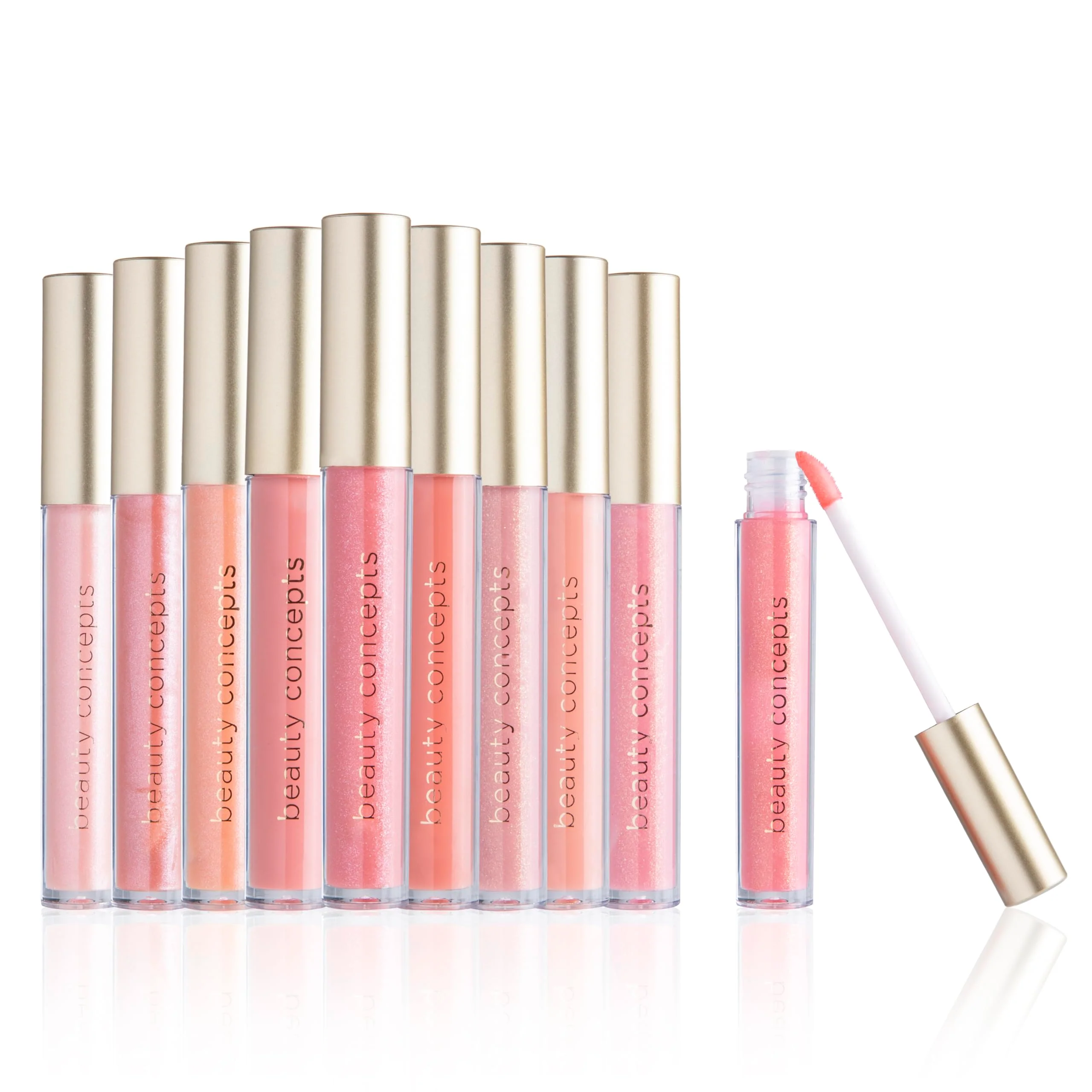 Quality Beauty Concepts Lip Gloss Collection - Shimmering Glossy Lip Makeup Set for a Radiant Finish Pink Colors Collection Eco-Friendly