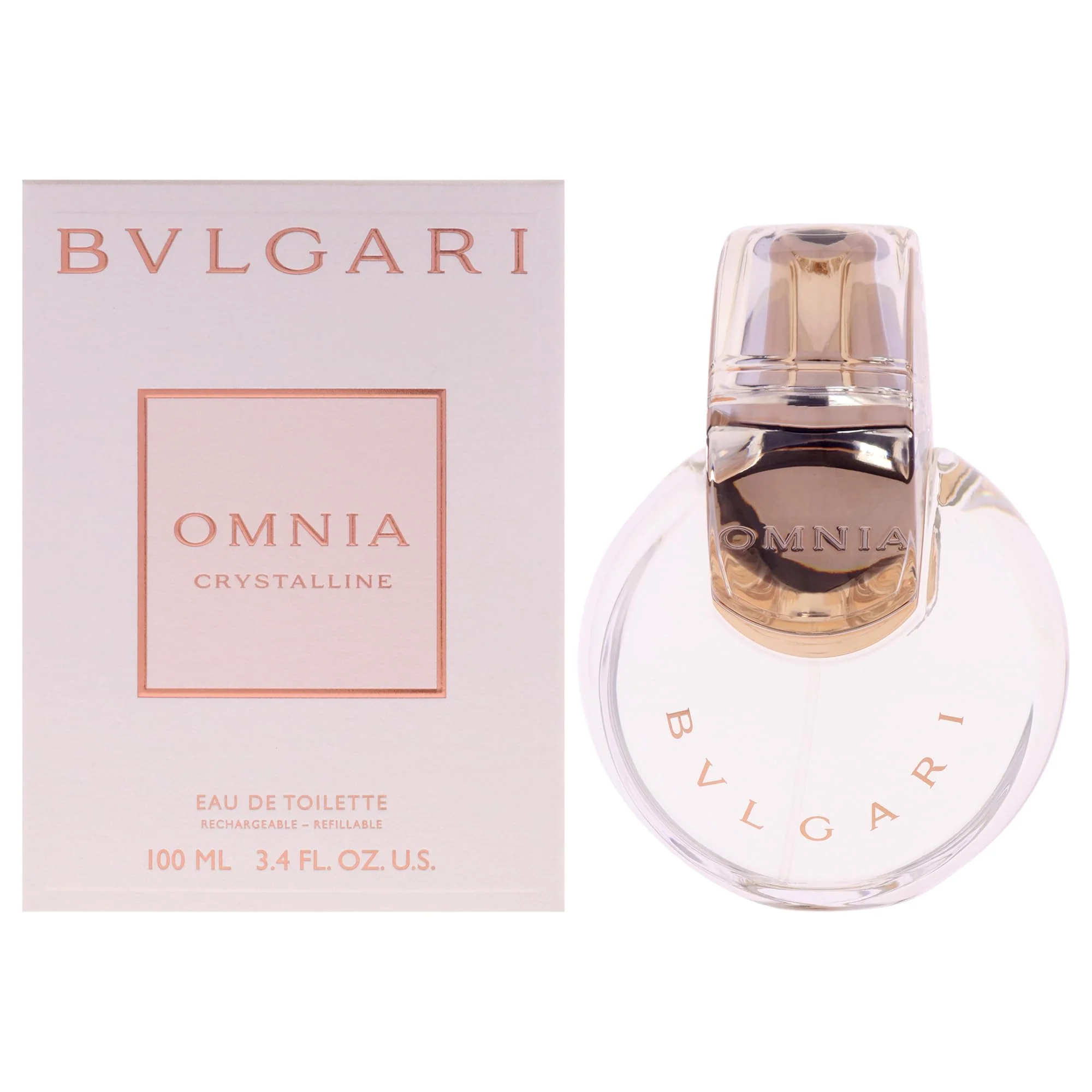 Functional Bvlgari Omnia Crystalline by Bvlgari for Women - 3.4 oz EDT Spray Refillable Reusable