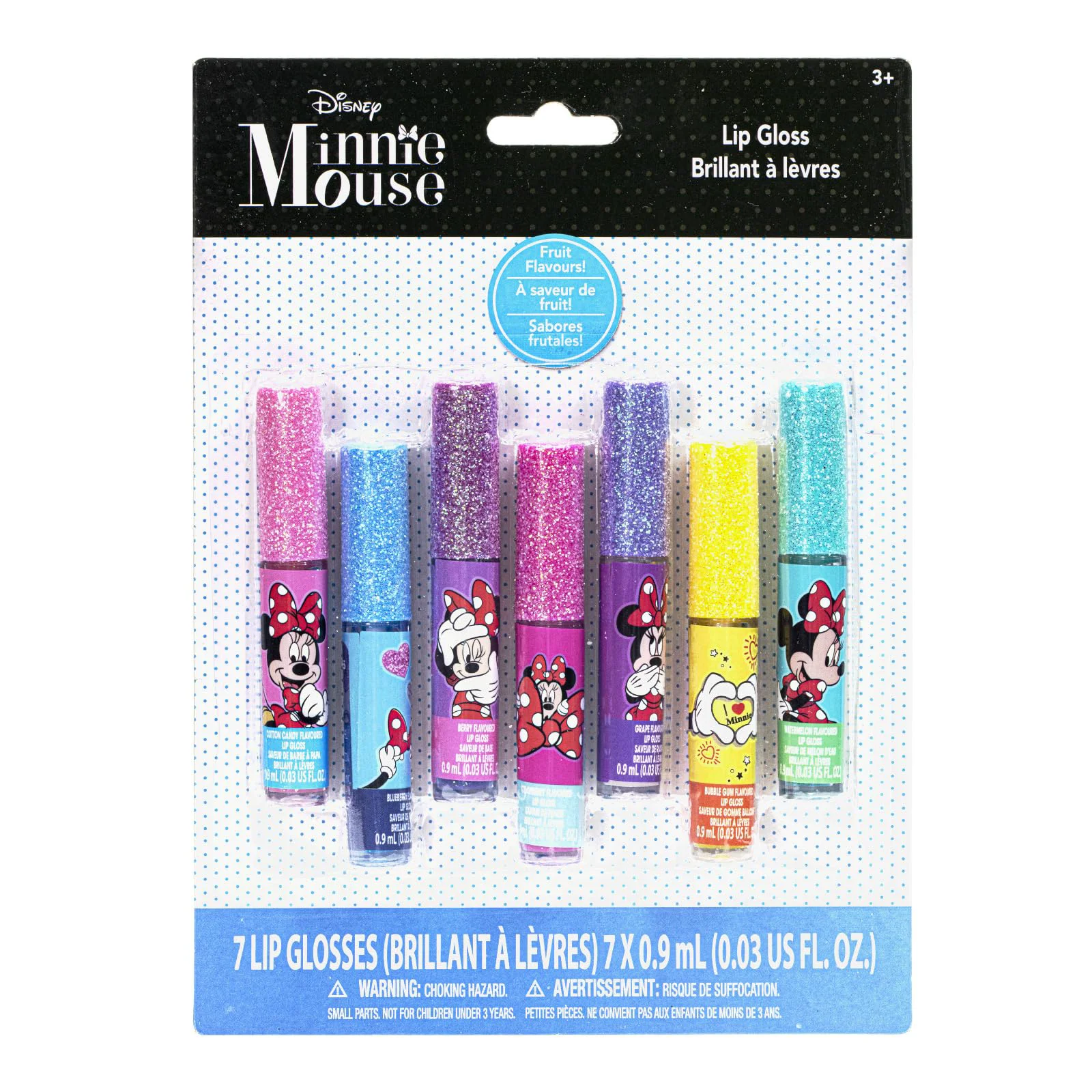 Effective Disney Minnie Mouse 7 Piece Plant Based Lip Gloss Girls Party Favors First Makeup Set for Girl for Parties Sleepovers and Birthday Gifts Long-Lasting