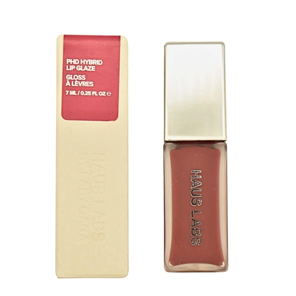 Exclusive Haus Labs PhD Hybrid Lip Glaze Plumping Gloss - Persimmon - Reddish Brown Reusable
