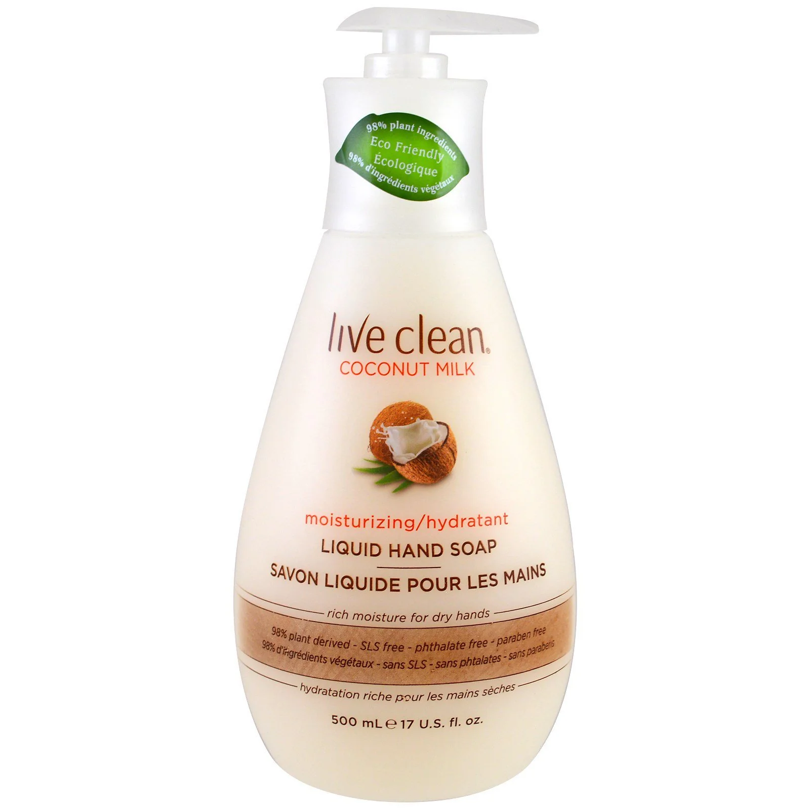 Easy-to-Use Live Clean Liquid Hand Soap - Coconut - 17 fl oz. Safe