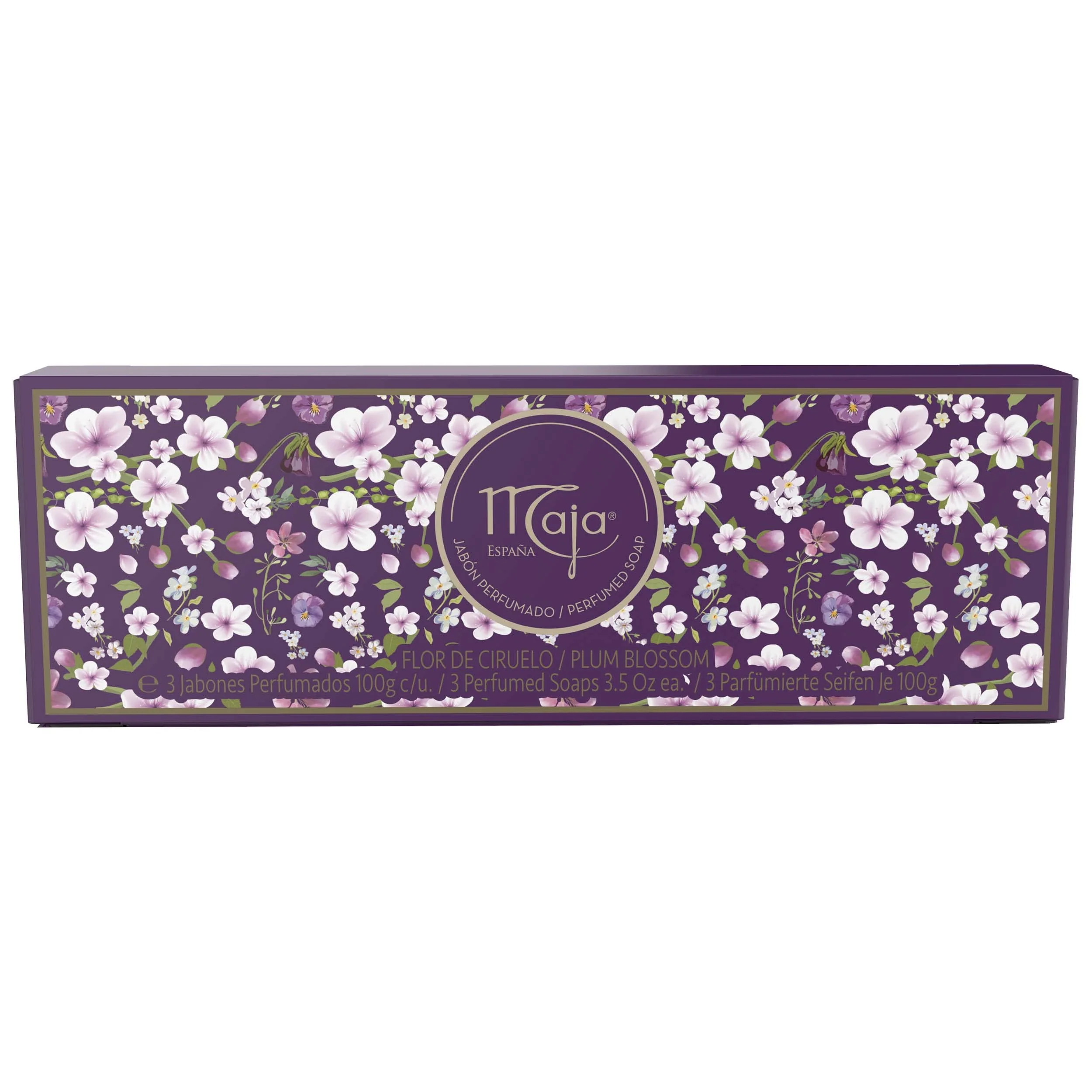 Maja Soap Set Plum Blossom - Perfumed Luxury Soap in High-Quality Packaging - Female Sweet Fragrance - Gift Idea - Pack of 1 3 x 100 g Innovative