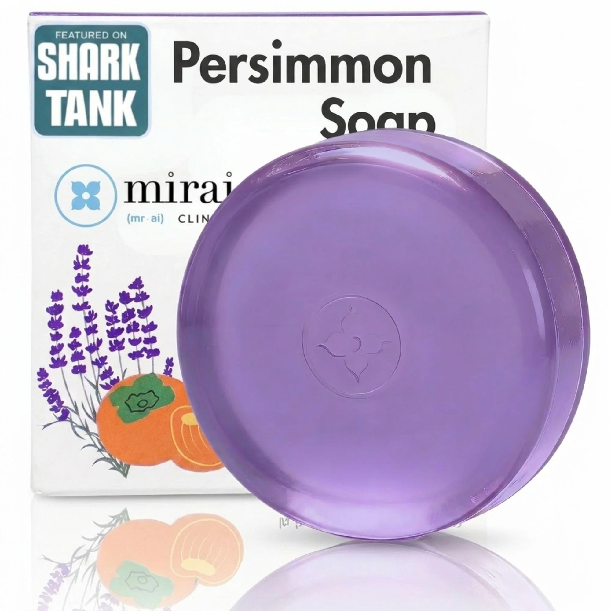 Flexible Mirai Clinical Persimmon Soap Bar with Lavender Scent - Japanese Persimmon Soap for Old People Smell - Made with Green Tea Extract - Nonenal® Odor Solid