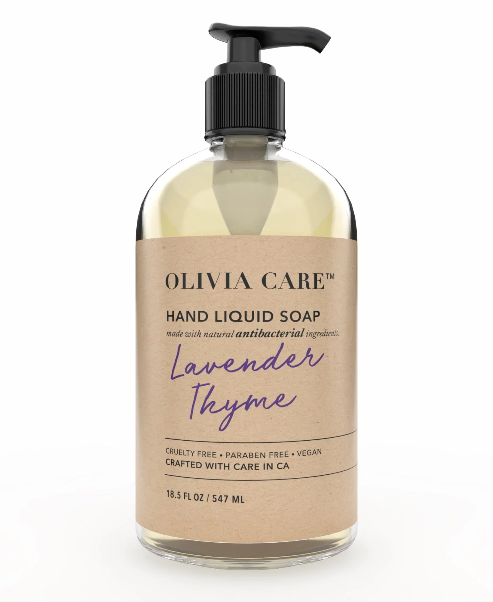 Innovative Olivia Care Antibacterial Hand Soap - Infused with Sage Tea Tree Oil Lavender Thyme Fragrance Cleansing Germ-Fighting Moisturizing Hand Wash Durable