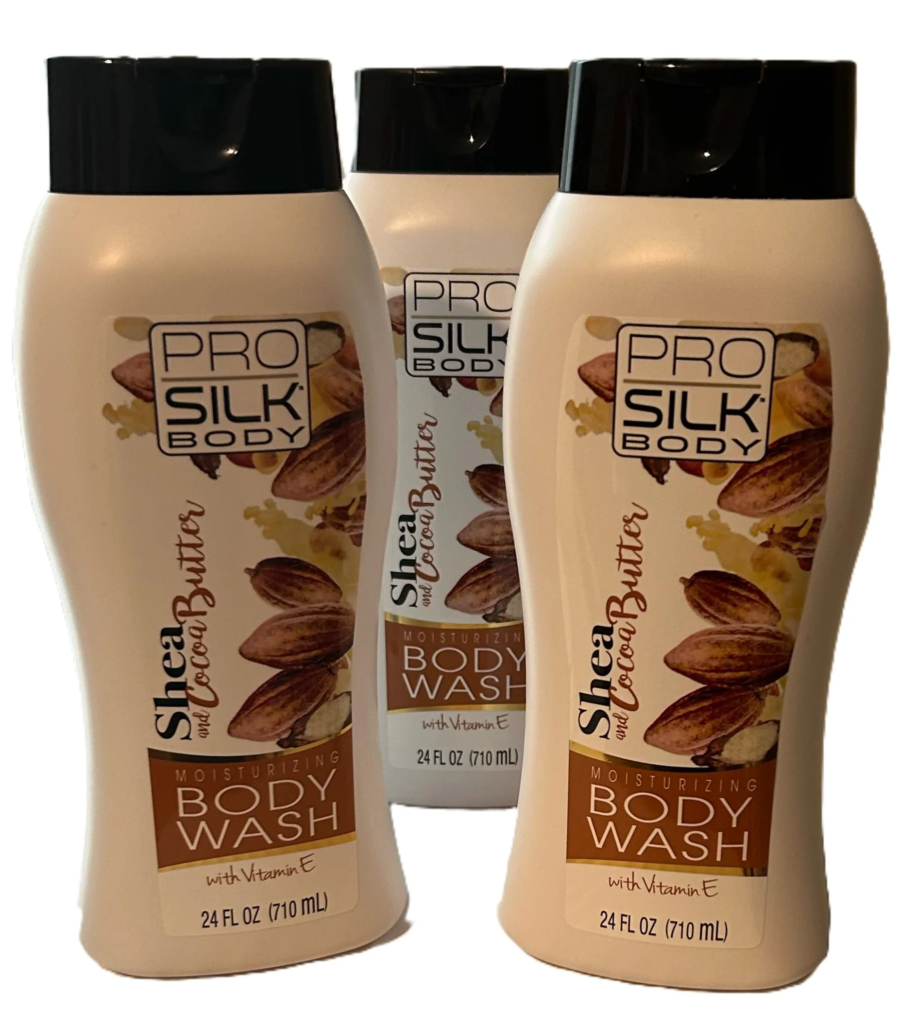 Top-Quality PRO SILK BODY Shea Cocoa Butter Body Wash 3 EA 24 Oz Trendy