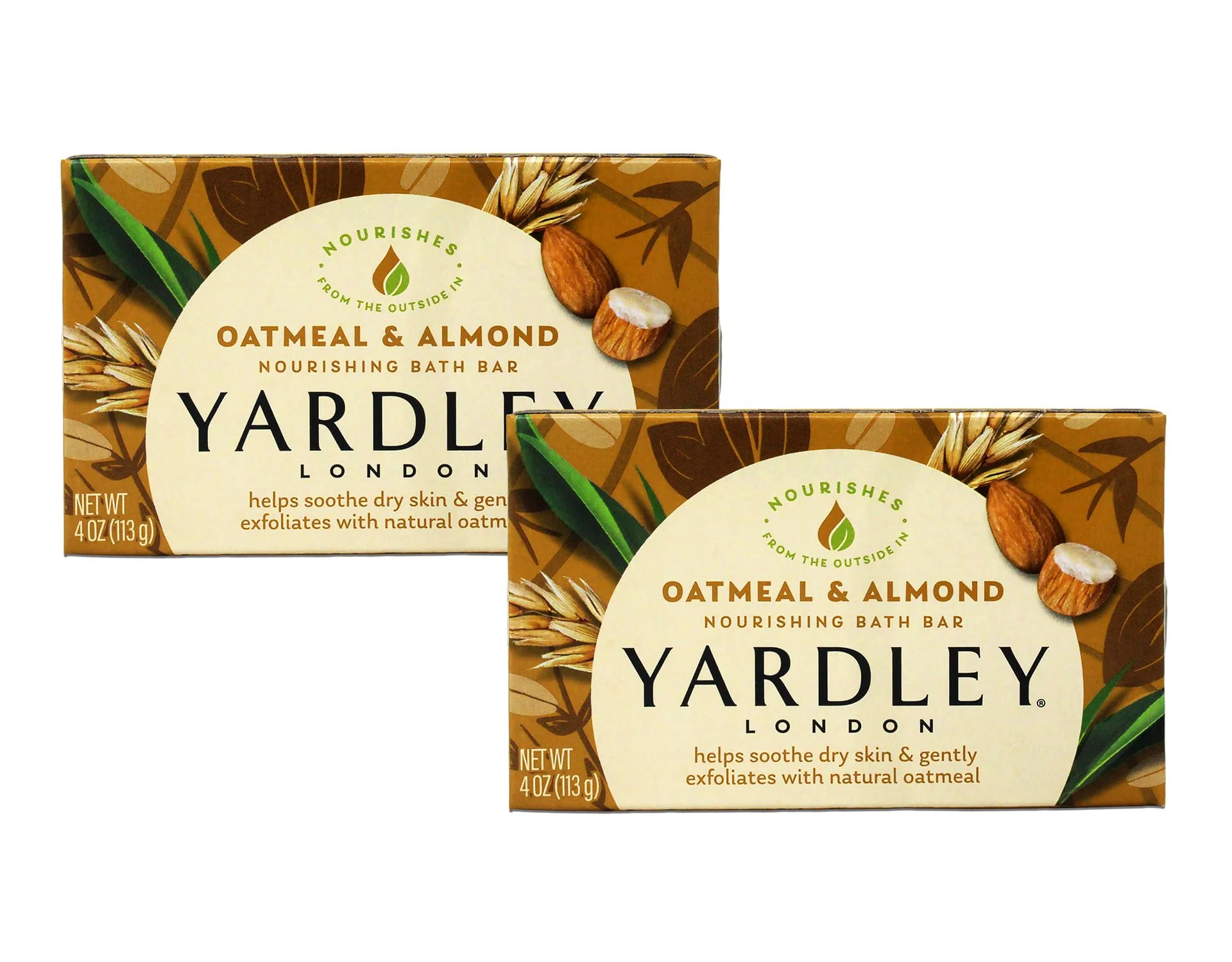 Secure Yardley Oatmeal Almond Bath Bar 4oz - Pack of 2 Elegant