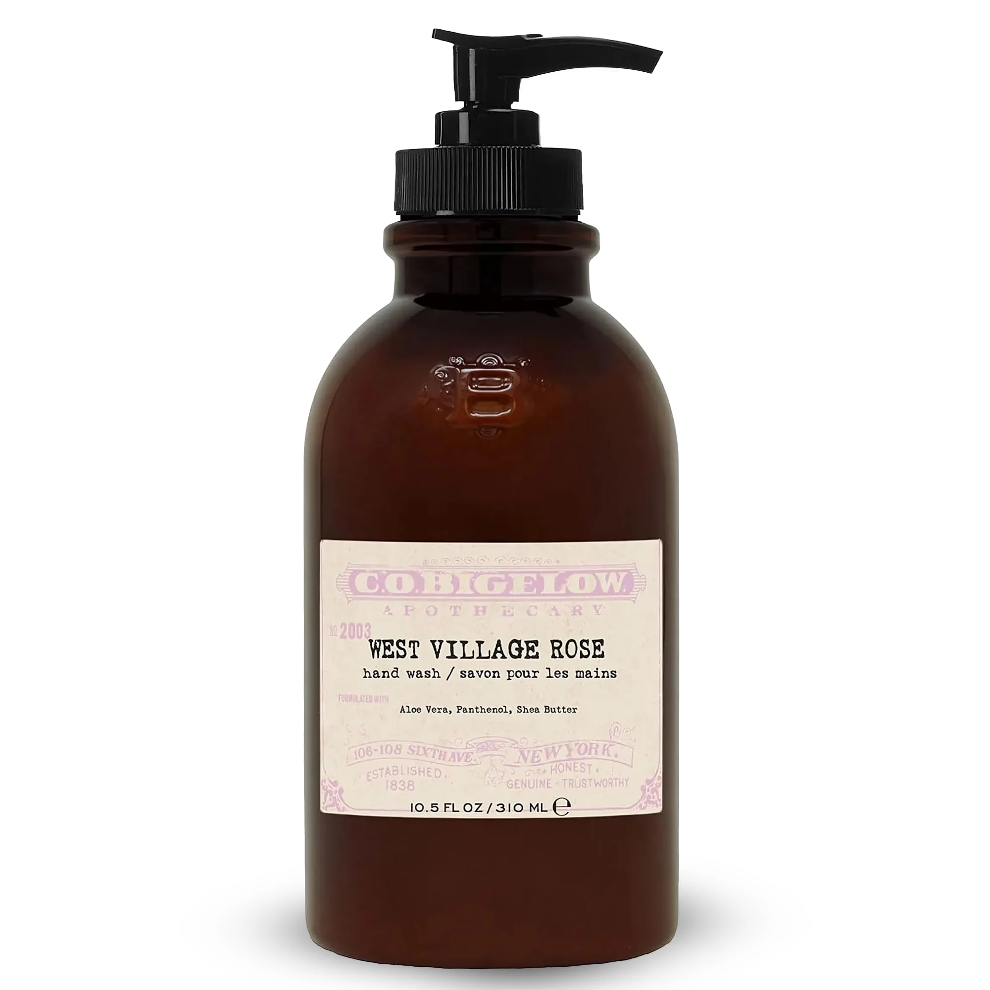 Dependable C.O. Bigelow West Village Rose Hand Wash Iconic Collection Liquid Hand Soap with Shea Butter Glycerin Aloe Vera 10.5 Fl Oz Innovative