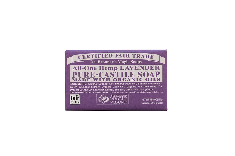 Authentic Dr. Bronner's Soaps Pure Castile Soap Bar Lavender 5 Ounce Pack of 5 Natural