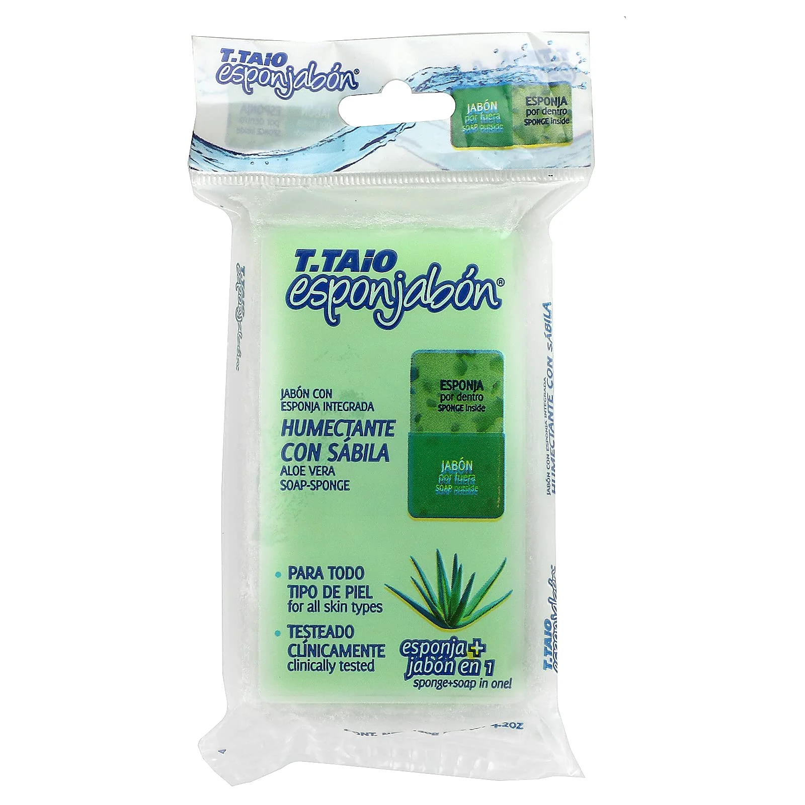 Enhanced Esponjabon Aloe Vera Hydrating Effect Sponge Inside Soap Outside Multifunctional Soft