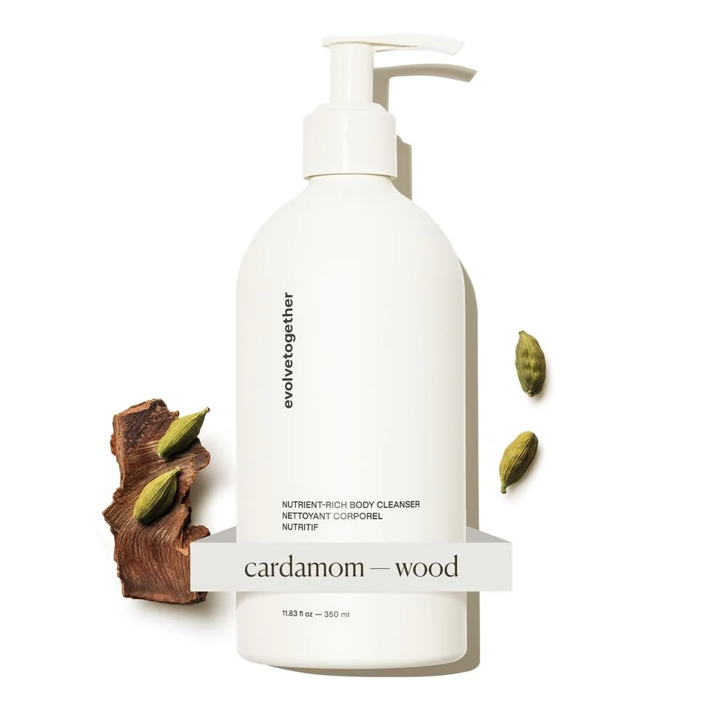 Pure evolvetogether Nutrient-Rich Body Cleanser for Women Men Havana - Cardamom Vetiver Cedarwood Cream-to-Oil Hydration Gently Cleanses Vegan Fine