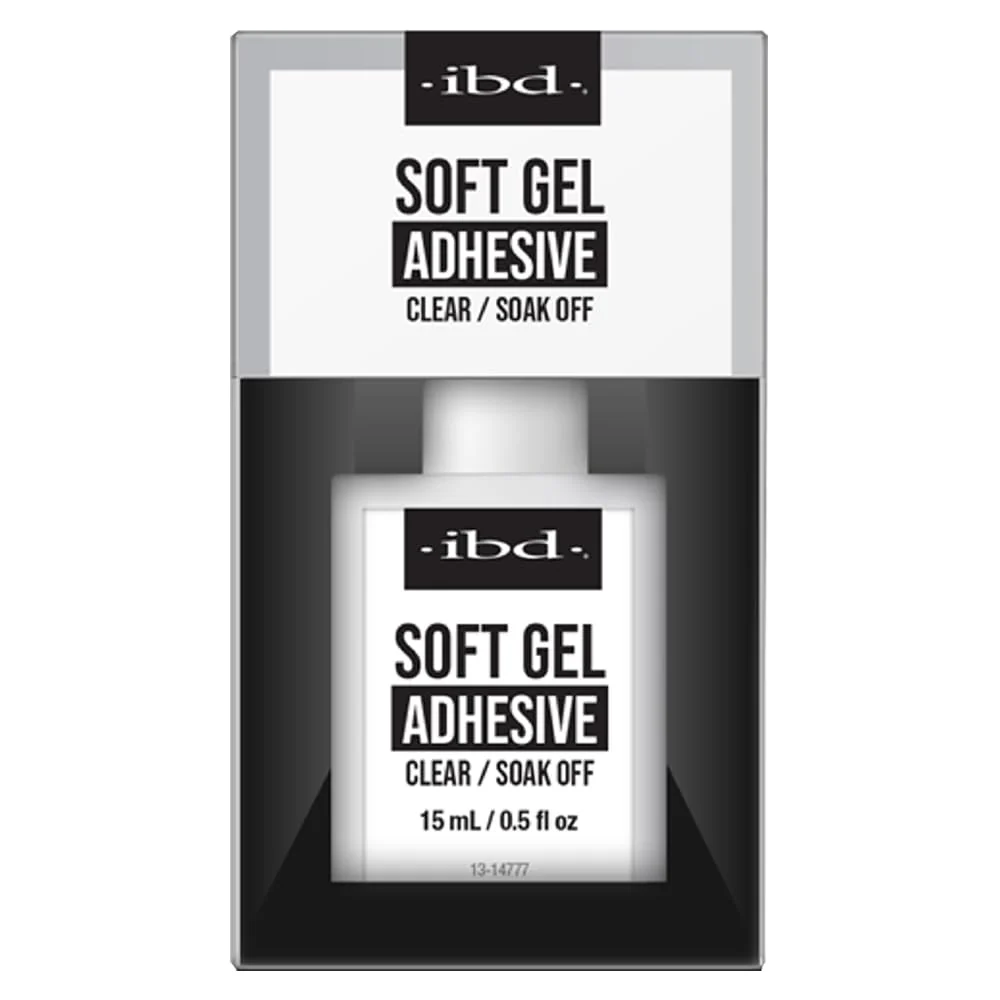 Unique IBD Soft Gel Nail Adhesive - Clear Gel Nail Glue for Fake Nails Tips Acrylic Extensions Durable Easy Soak-Off Bond 0.5 fl oz Traditional