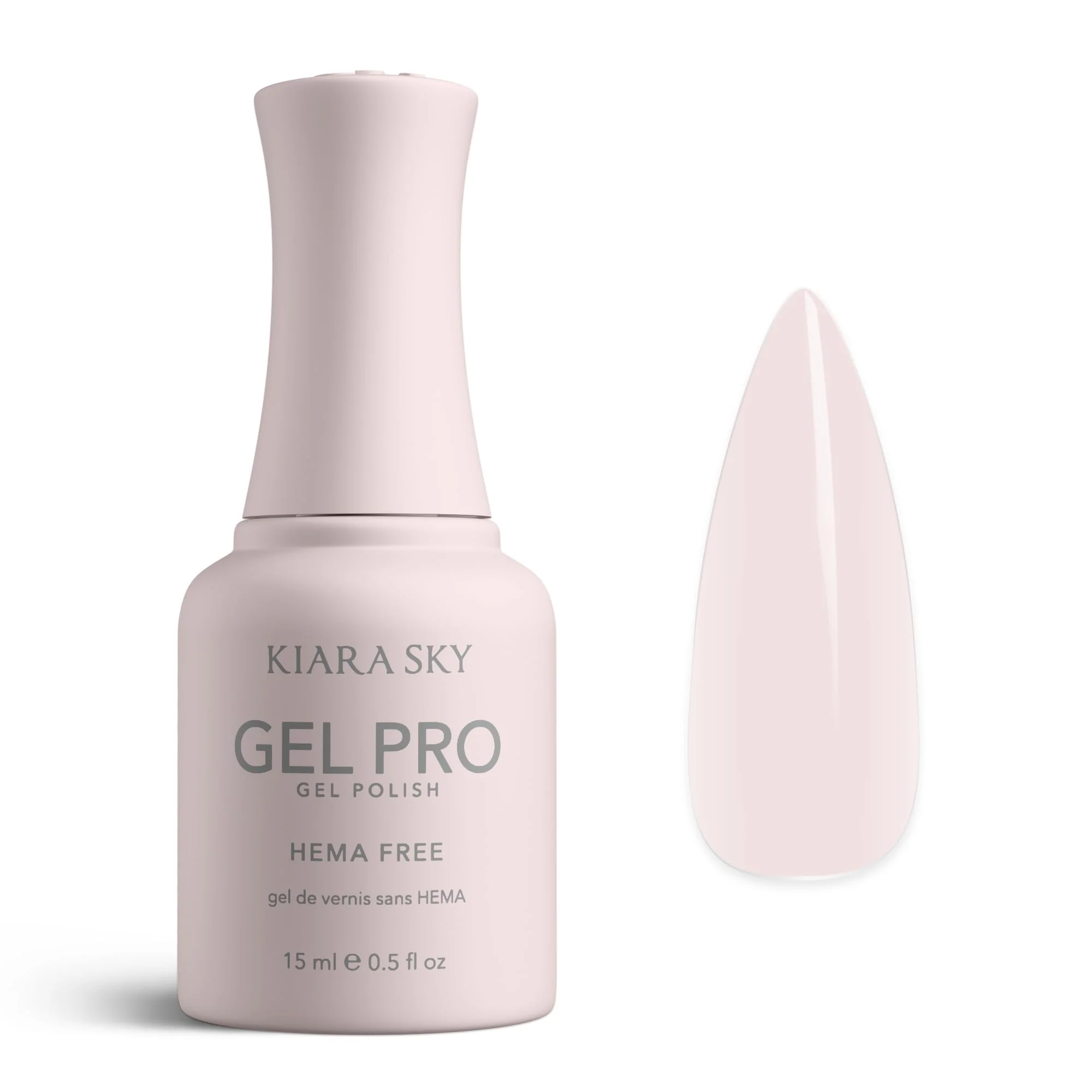 Solid KIARA SKY Pro Hema- Gel Nail Polish Milky Rose 0.5 Fl oz Reusable