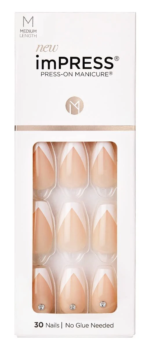 Dependable Kiss Impress Press-On-Manicure Kit 30 Count So French Pack of 2 Fine Crafted