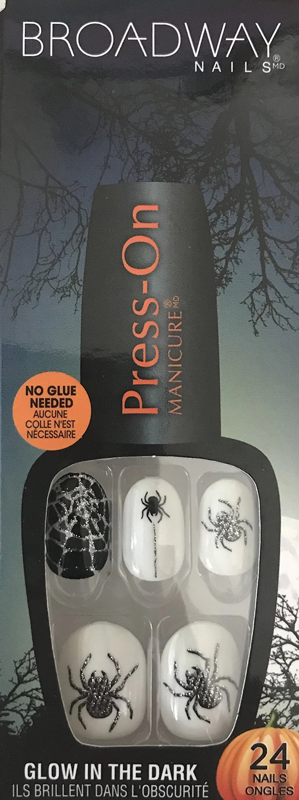 Innovative Broadway Nails Press-On Manicure Glow in the Dark Bogeyman Durable