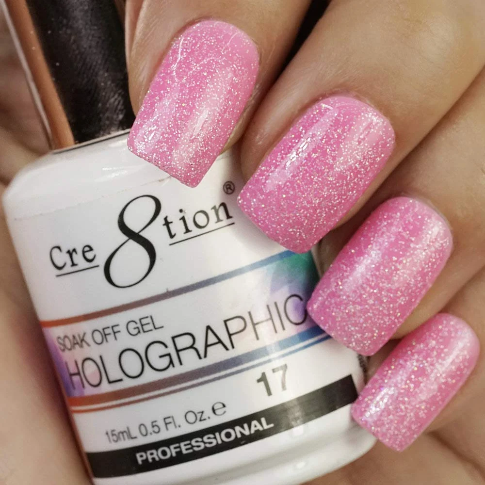Effective Cre8tion Holographic Collection Soak Off Gel LED UV cured 15mL 0.5 fl oz - HG17 Pure
