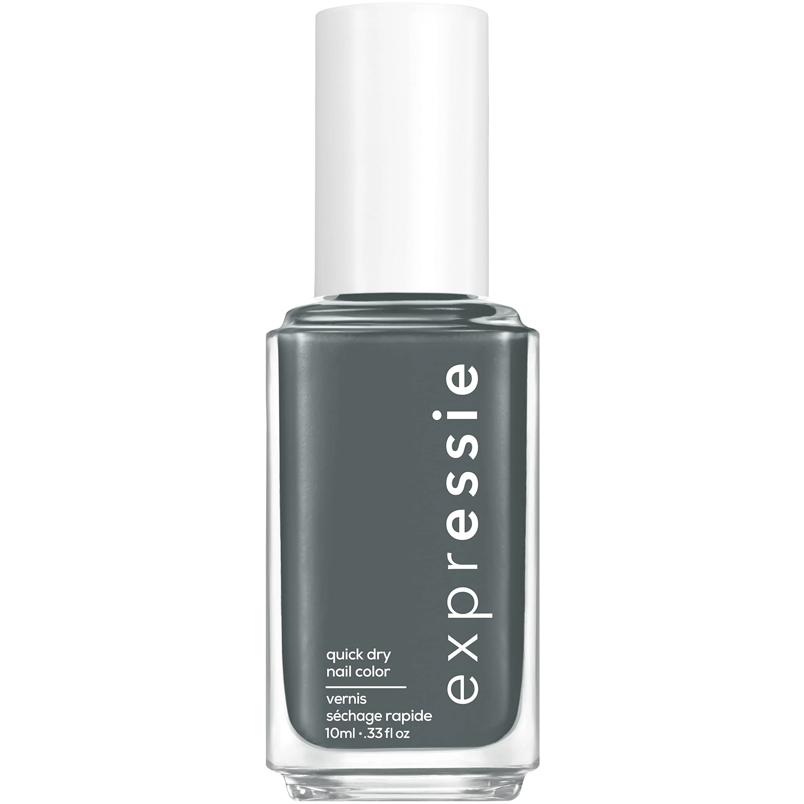 Classic essie Expressie Nail Polish Quick-Dry Muted Gray Nail Polish Vegan Cut To The Chase 0.33 fl oz Sophisticated