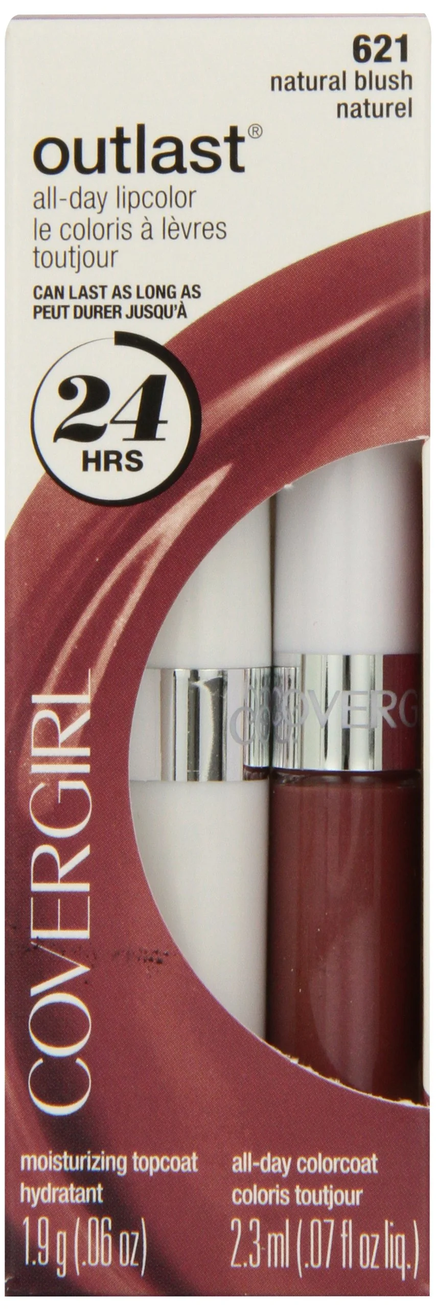 Fine CoverGirl Outlast All Day Two Step Lipcolor Natural Blush 621 0.13 Ounce Pure