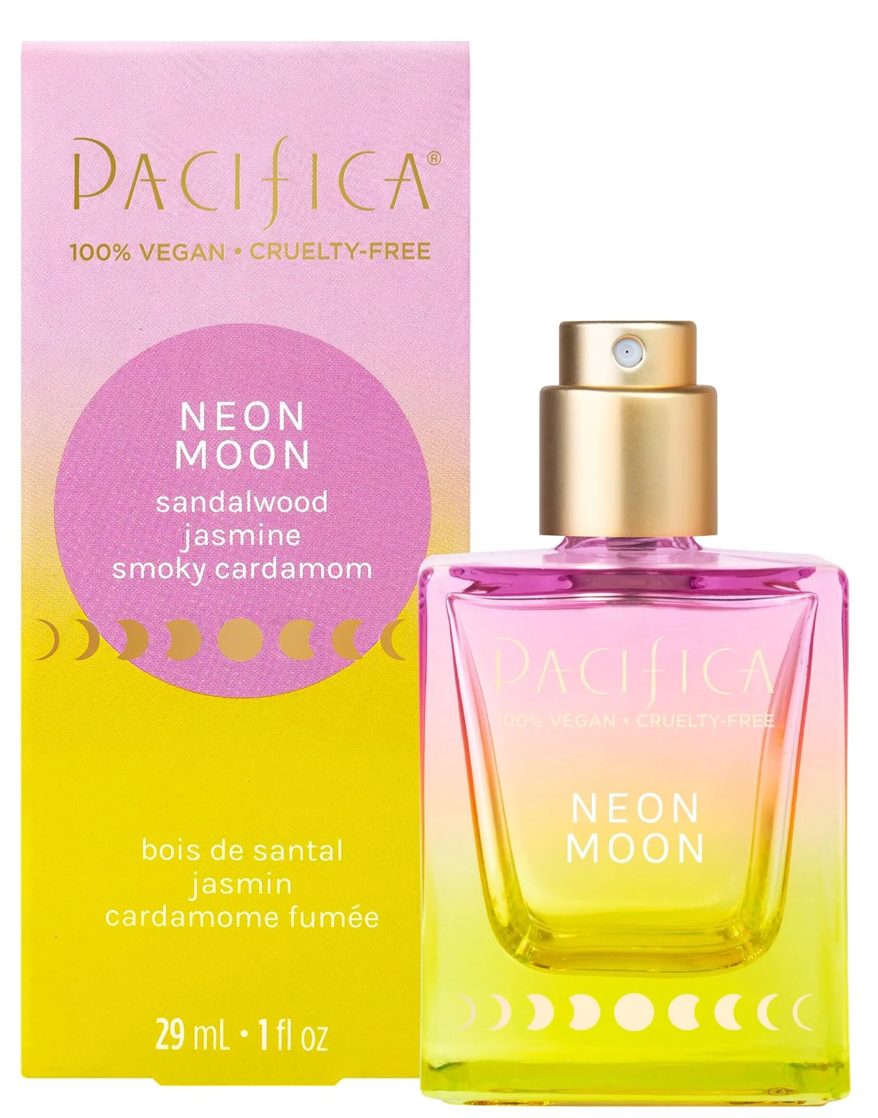 Fast Pacifica Beauty Neon Moon Spray Perfume - Energetic Sandalwood Jasmine Smoky Cardamon - Clean Vegan Eau de Toilette 1 fl oz Detailed