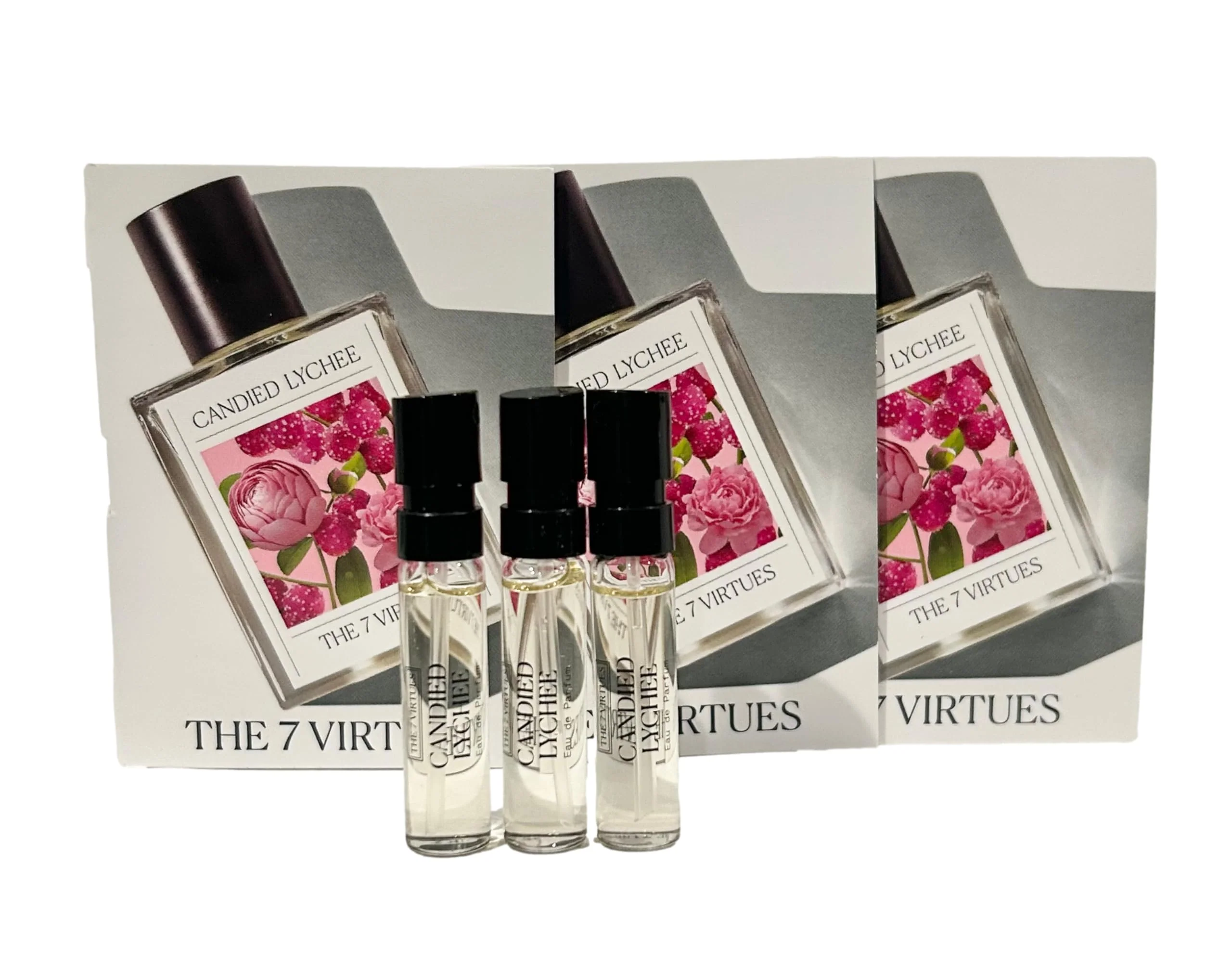 Recyclable The 7 virtues CANDIED LYCHEE Sample Perfume Women Pour Femme EDP Spray 1.7 ml oz - set of 3 0874 Trusted