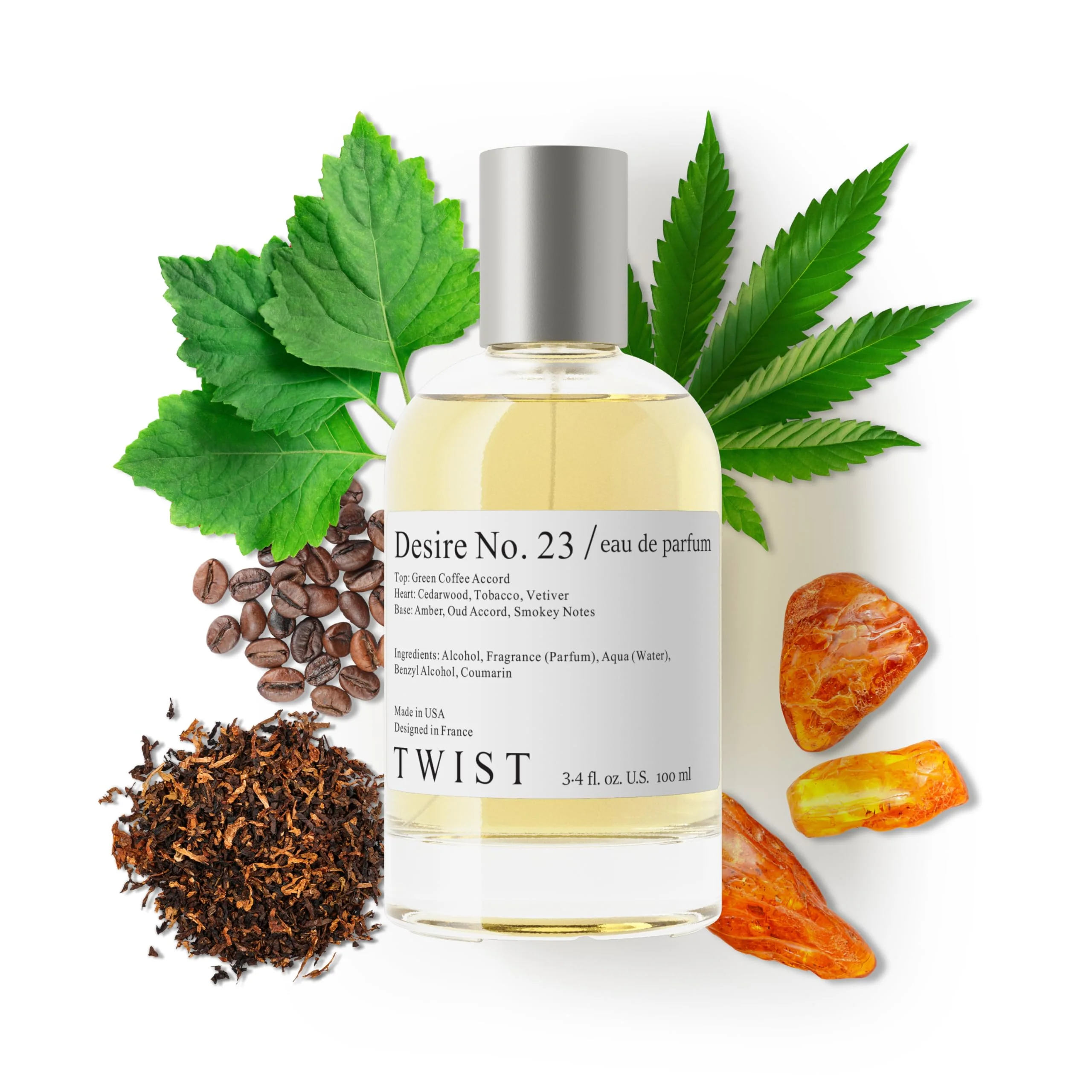 Functional Twist - Desire No. 23 - Eau De Parfum Inspired by Black Afgano Long-Lasting Perfume for Women Men Paraben Vegan Clean Ingredients Breathable