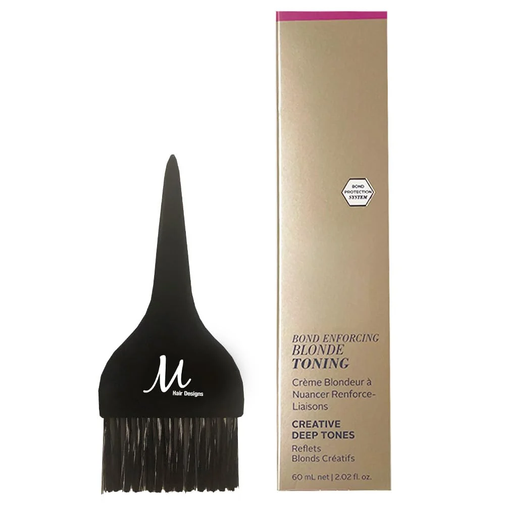 Fine Crafted Blond Me Blonde Deep Toning DT - Chestnut Permanent Hair Color 2 Ounce and M Hair Designs Tint Brush Bundle Premium