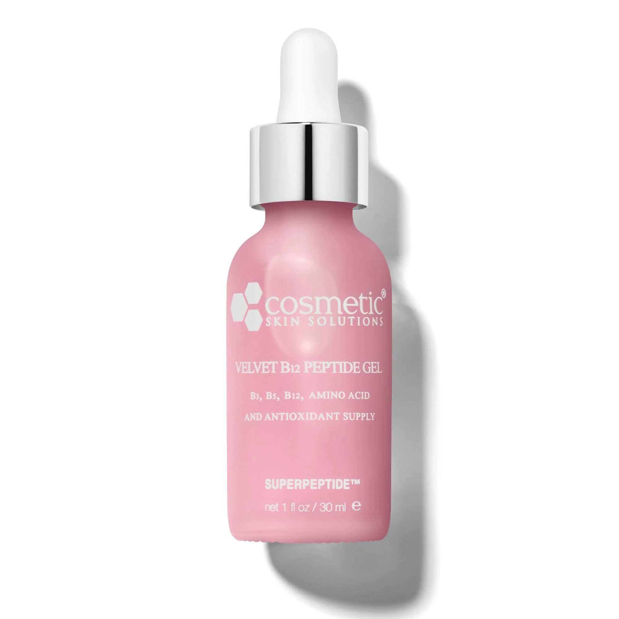 Solid Velvet B12 Peptide Gel - Lightweight Hydrating Face Gel with Vitamin B12 Peptides Amino Acids Improves Collagen Reduces Fine Lines Dark Circles Clean
