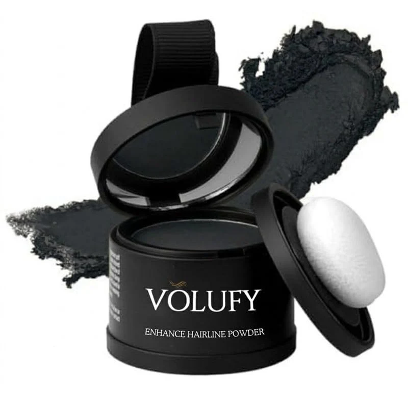 Eco-Friendly VOLUFY Black Hairline Powder Hair Fibers for Thinning Hair Root Cover Official