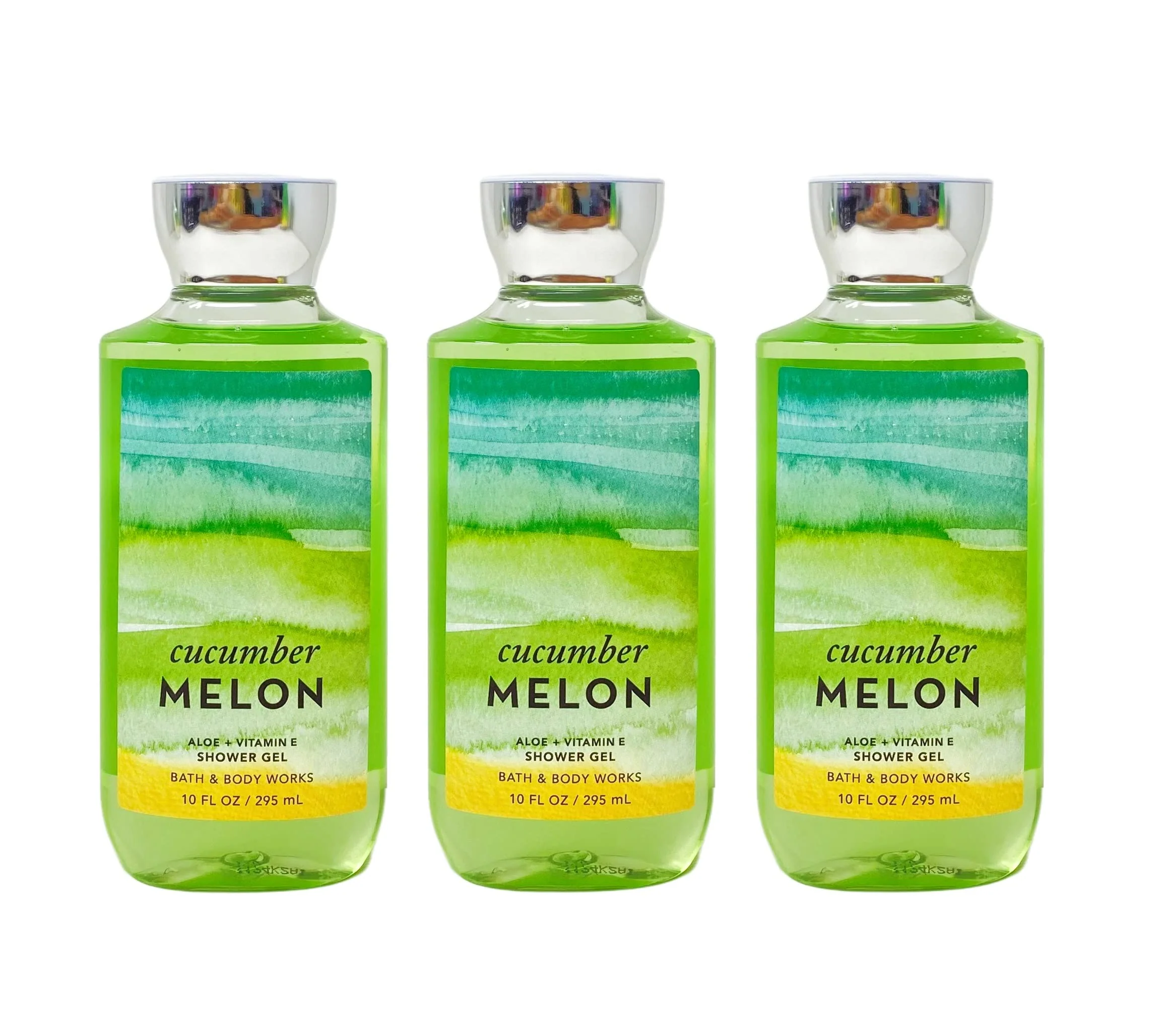 High-Grade Bath Body Works Cucumber Melon Aloe Vitamin E Shower Gel Gift Set - Set of 3 Eco-Friendly