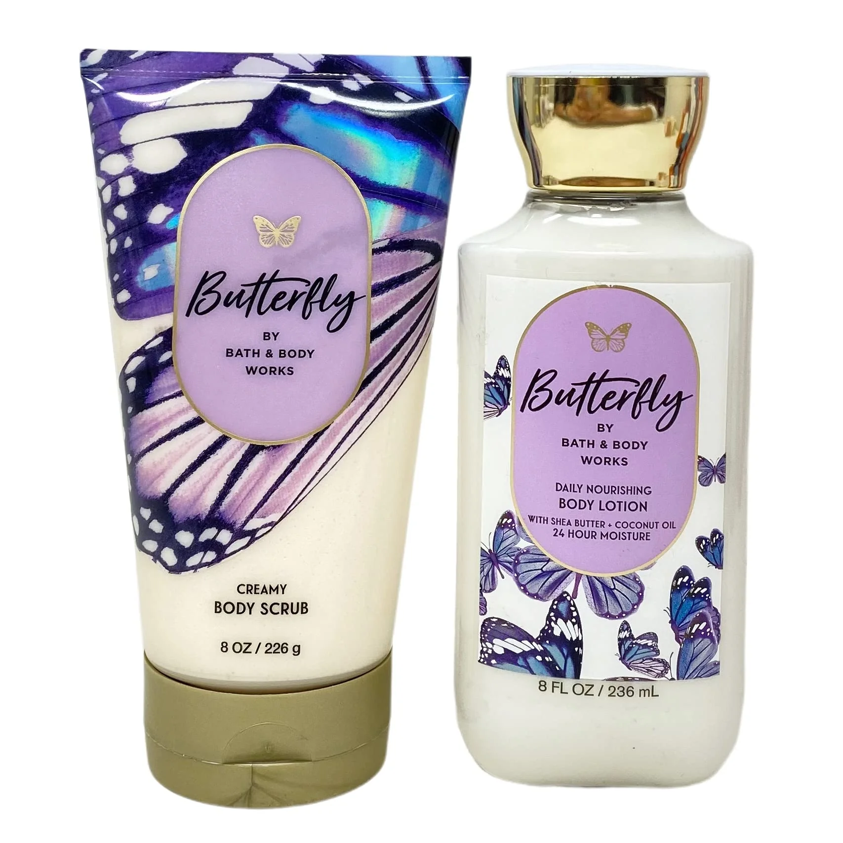 Convenient Bath Body Works Butterfly 2 Piece Gift Set - Body Lotion and Creamy Body Scrub Fast