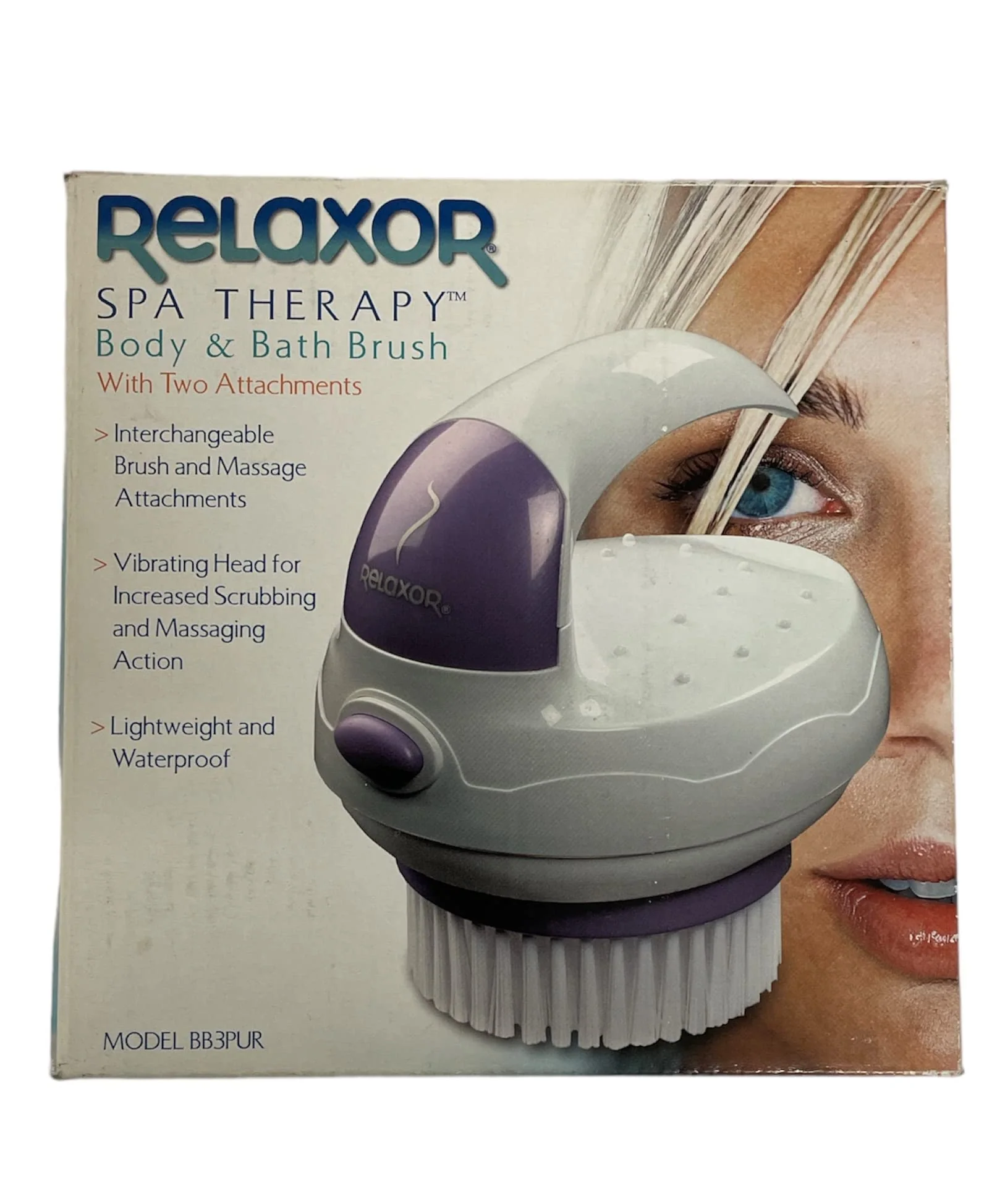 Original Relaxor BB3PUR Body and Bath Palm Style Brush Optimized