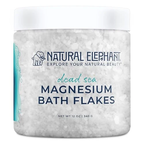 Eco-Friendly Natural Elephant Dead Sea Magnesium Bath Flakes - Pure Magnesium Chloride Soak for Body and Foot - I for a Soothing Bath Experience - Luxury