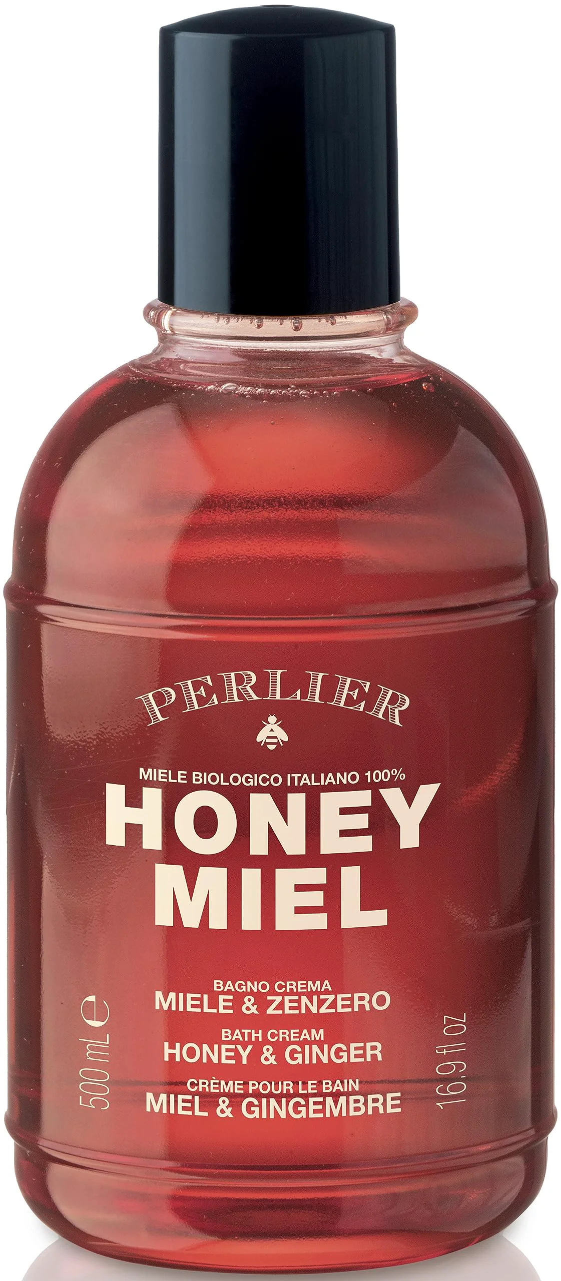 Refined Perlier Honey Miel Bath Cream Honey Ginger 500 ml 16.9 Fl Oz Made in Italy Italian Import Top-Quality