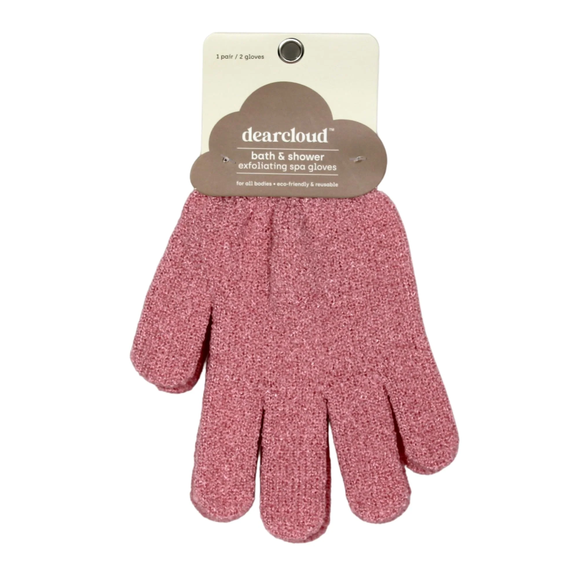 Solid dearcloud Exfoliating Spa Gloves - Body Scrubber Pink Taupe Convenient