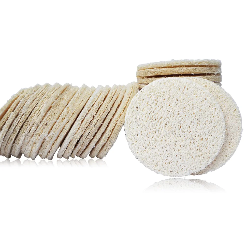 Specialty 25-Pack Natural Loofah Exfoliating Face Pads - Gentle Facial Sponge Unique