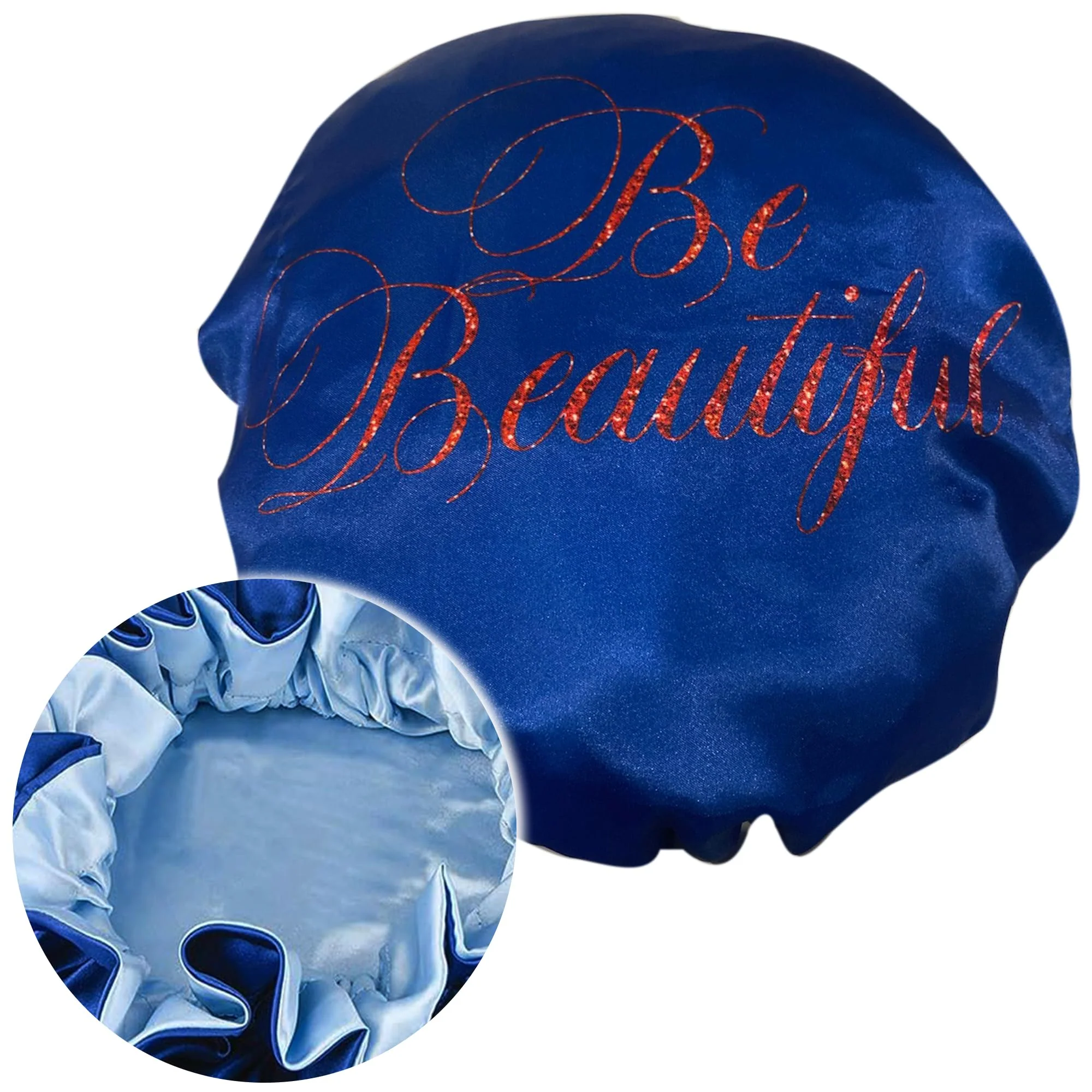 Traditional BE BEAUTIFUL EXTENSIONS women Bonnet sleeping bonnet satin night cap bonnet for women with curly hair satin cap for natural hair blue Selected