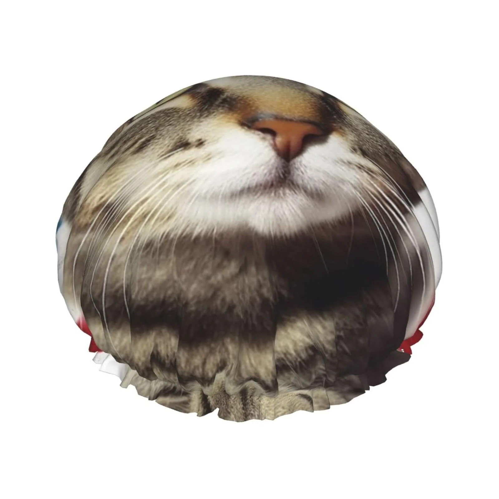 Luxury American Cat Usa Flag Shower Cap For Women Reusable Double Layers Bathing Bath Cap Hair Caps Waterproof Elastic Band Ladies Spa Salon Shower Hat Hair Prestigious