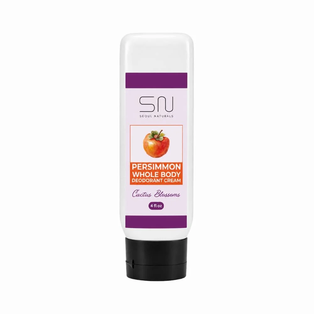 Premium Material Seoul Naturals Persimmon Whole Body Deodorant Cream Cactus Blossoms Scented Eliminates Nonenal Odors k beauty inspired 4fl oz First-Class
