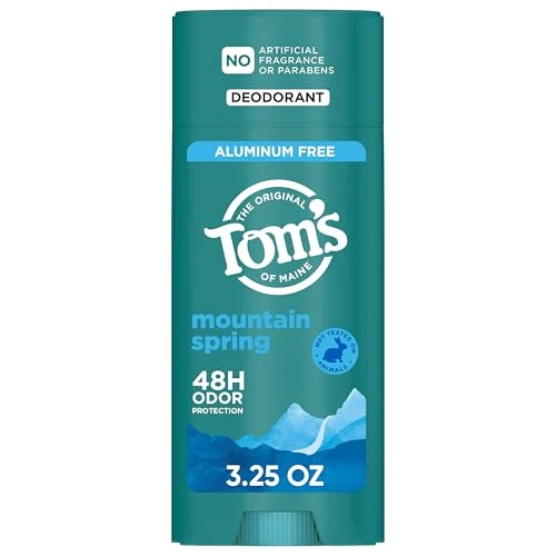 Reusable Tom s of Maine Mountain Spring Natural Deodorant for Men and Women Aluminum No Artificial Fragrances Dyes or Preservatives Baking Soda Clean