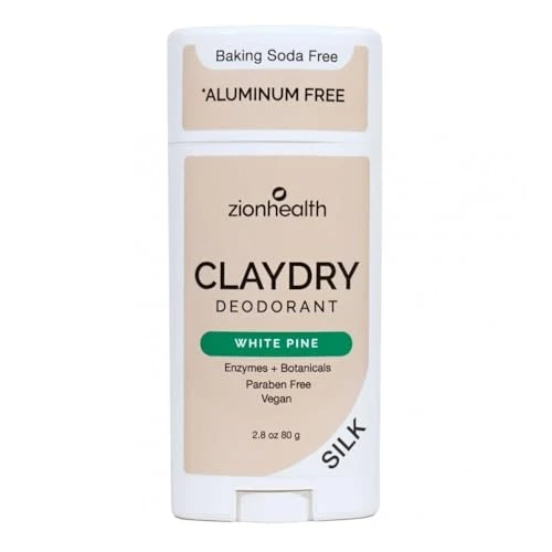 Sustainable Zion Health Clay Dry Silk Deodorant Stick 2.8 oz White Pine Easy-to-Use