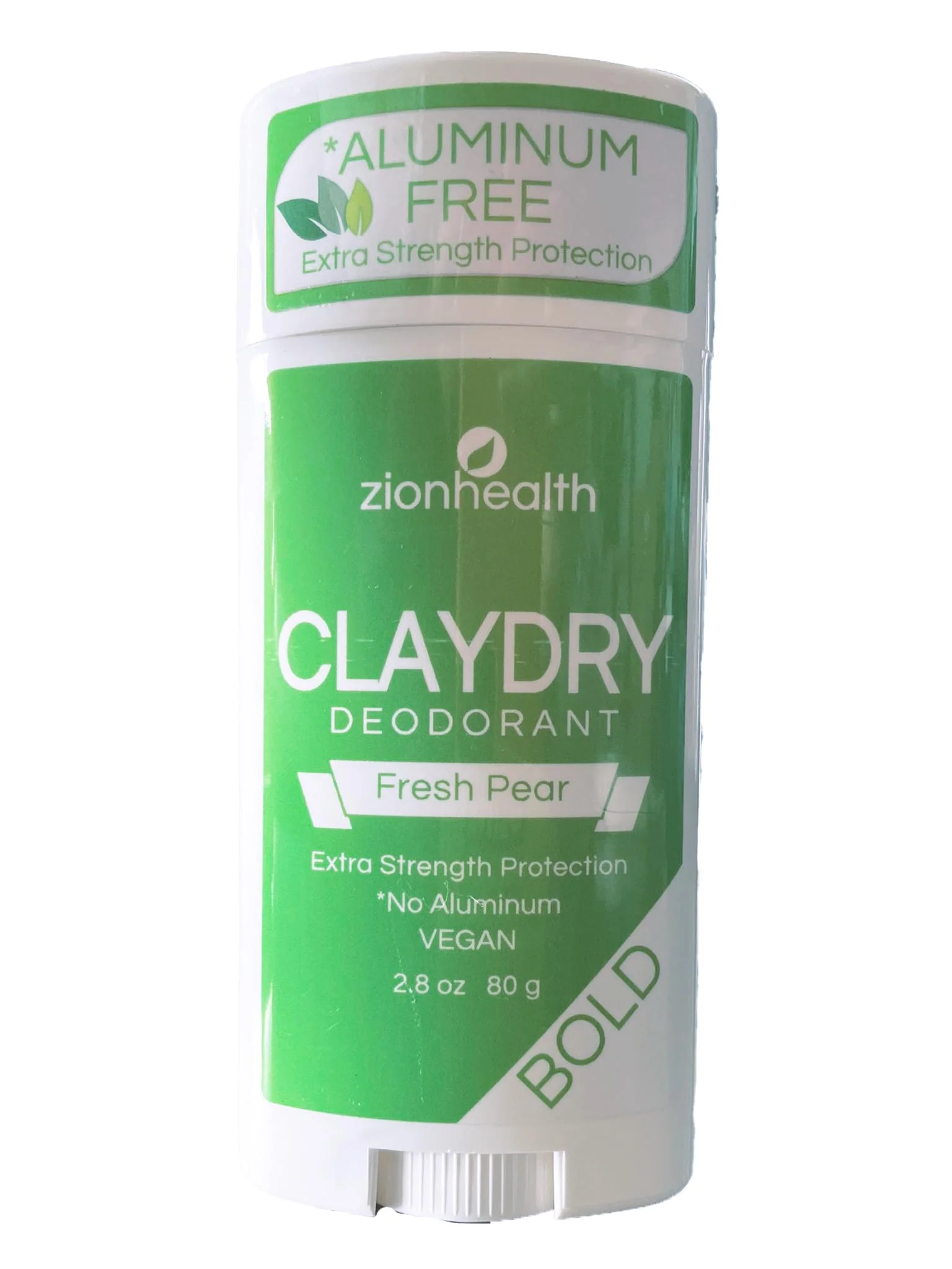 Eco-Friendly Zion Health Clay Dry Bold Deodorant Stick 2.8 OZ Fresh Pear Genuine