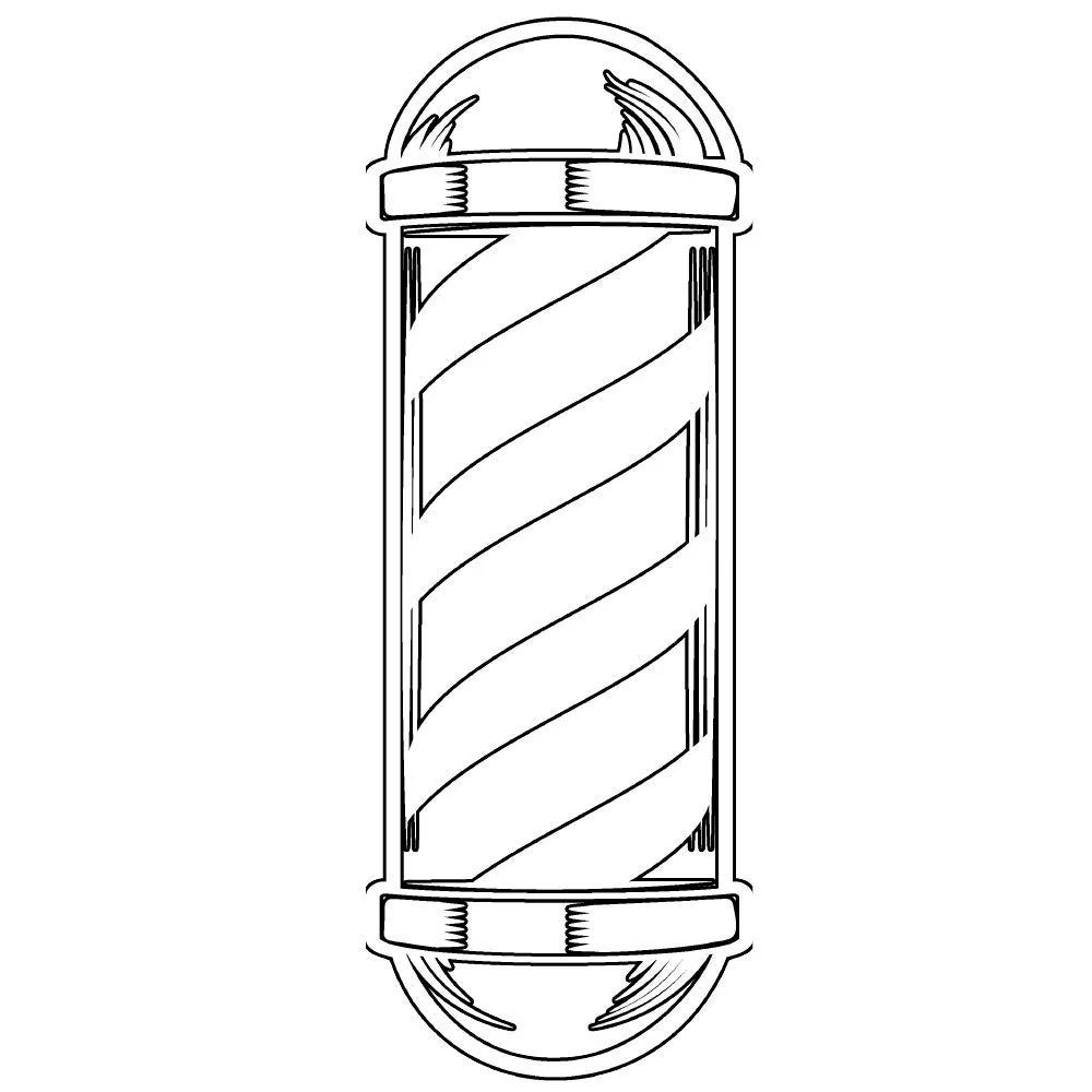 Organic BarberMate Barber Pole Car Decal White Long-Lasting