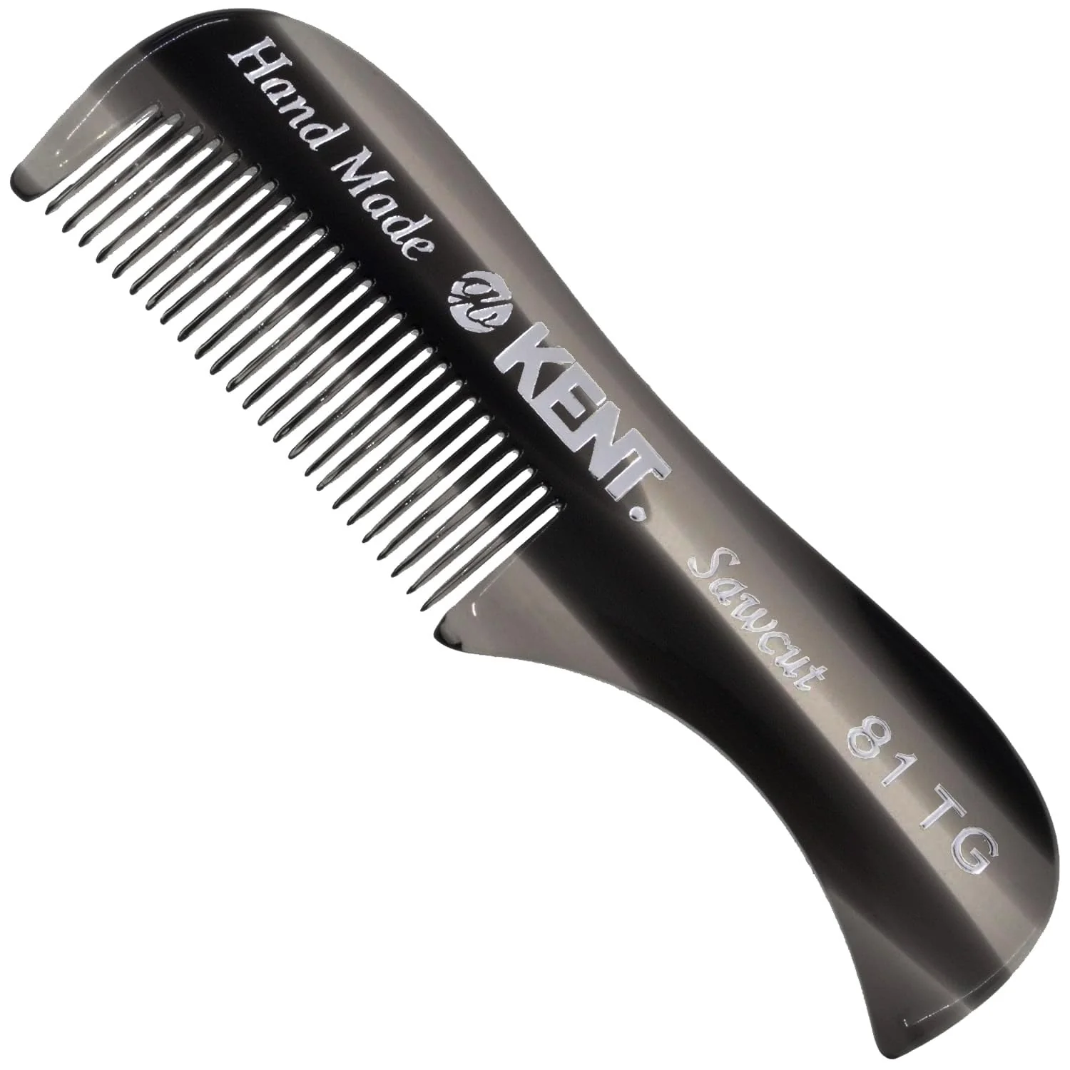 Prestigious KENT A 81T Graphite X-Small Men's Beard Mustache Pocket Comb Fine Toothed for Facial Hair Grooming and Styling. Hand-Made of Quality Cellulose Fast