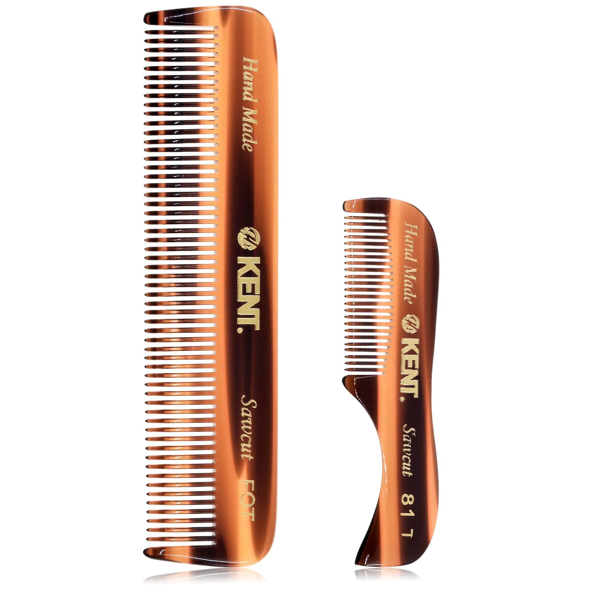Next-Generation Kent 81T FOT Tortoiseshell Beard Pocket Comb Set for Men - Beard Kit for Travel and Home Mustache Comb for Men Mini Comb Beard Combs for Mens Casual